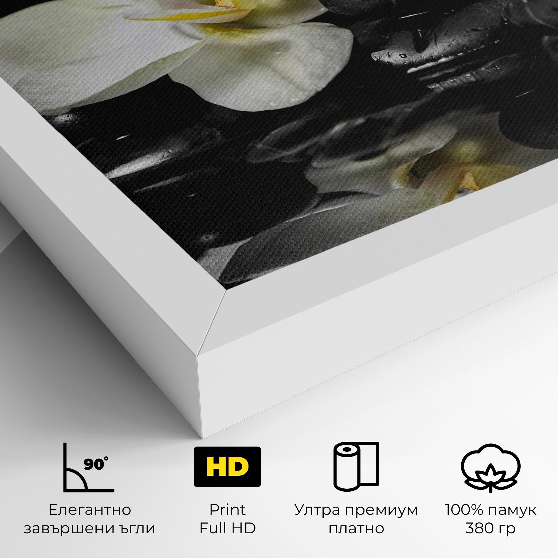 Картина на платно White Spa Flower mockup 4