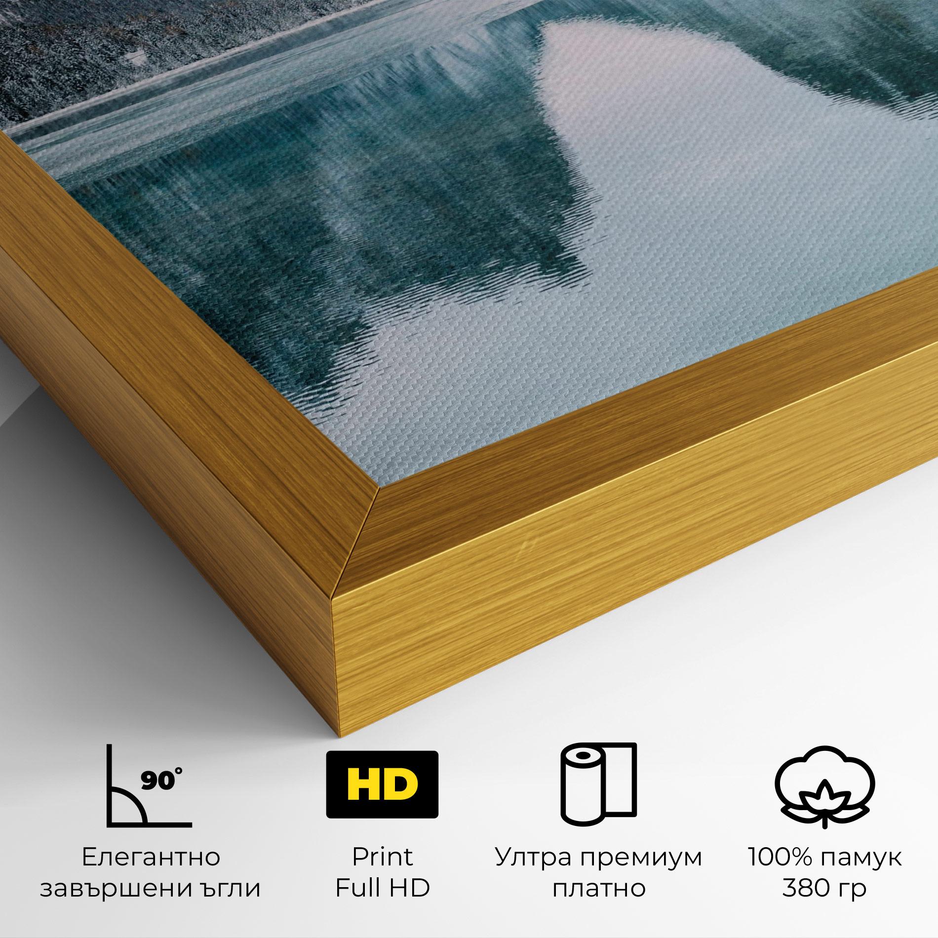 Картина на платно Lake Reflection Mountain mockup 4