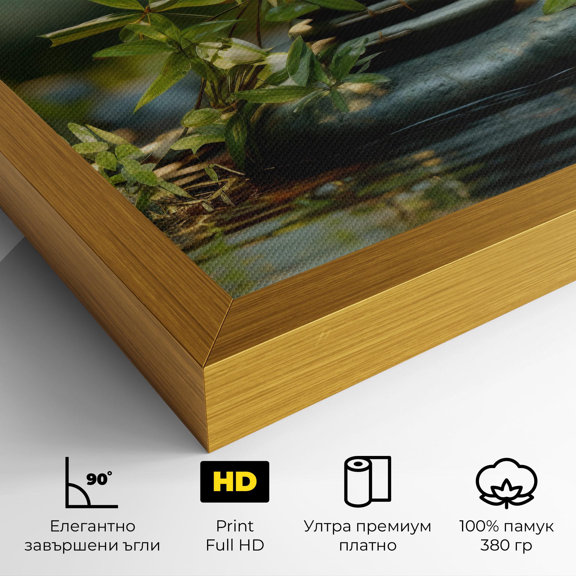Картина на платно Rock Garden Pond mockup 4