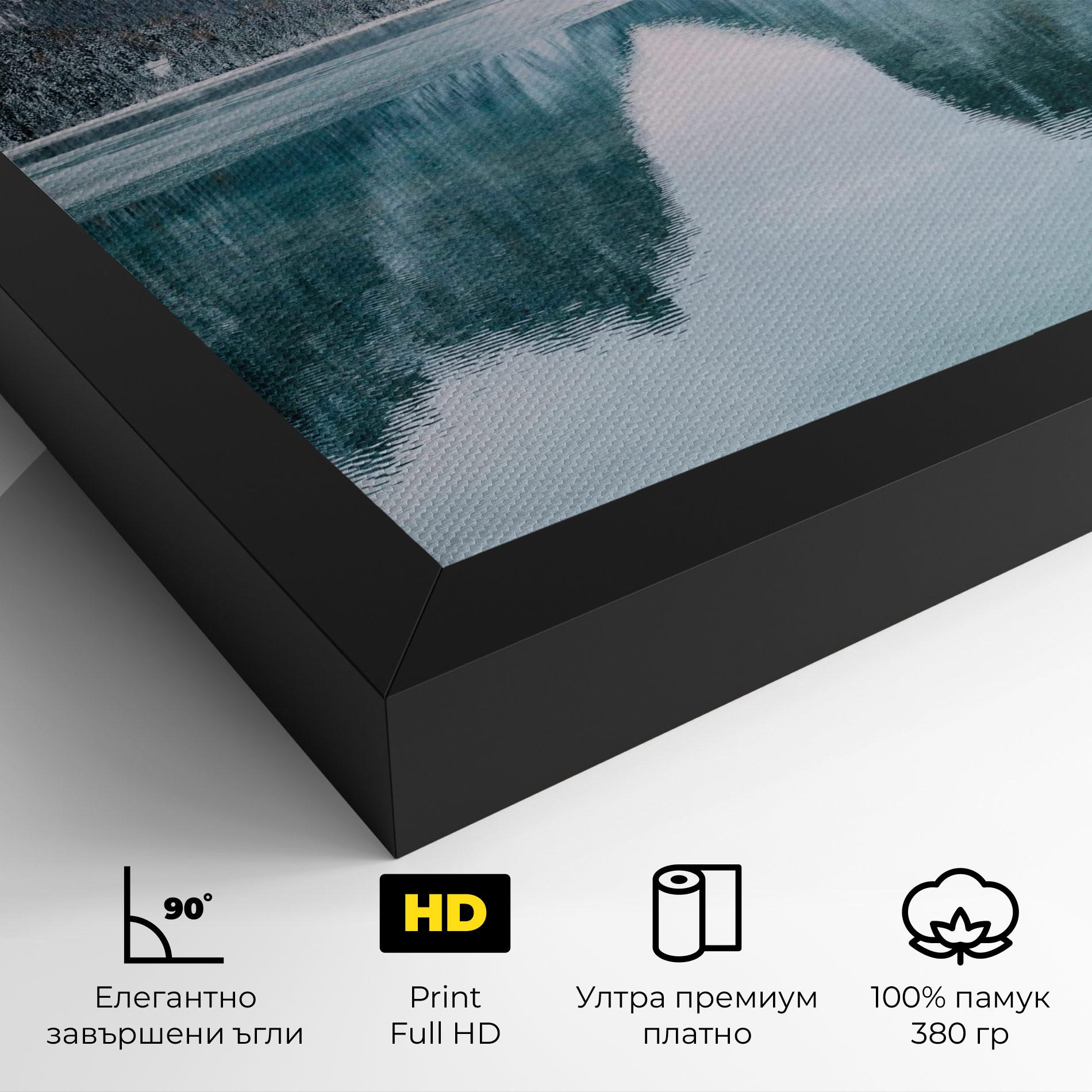 Картина на платно Lake Reflection Mountain mockup 4