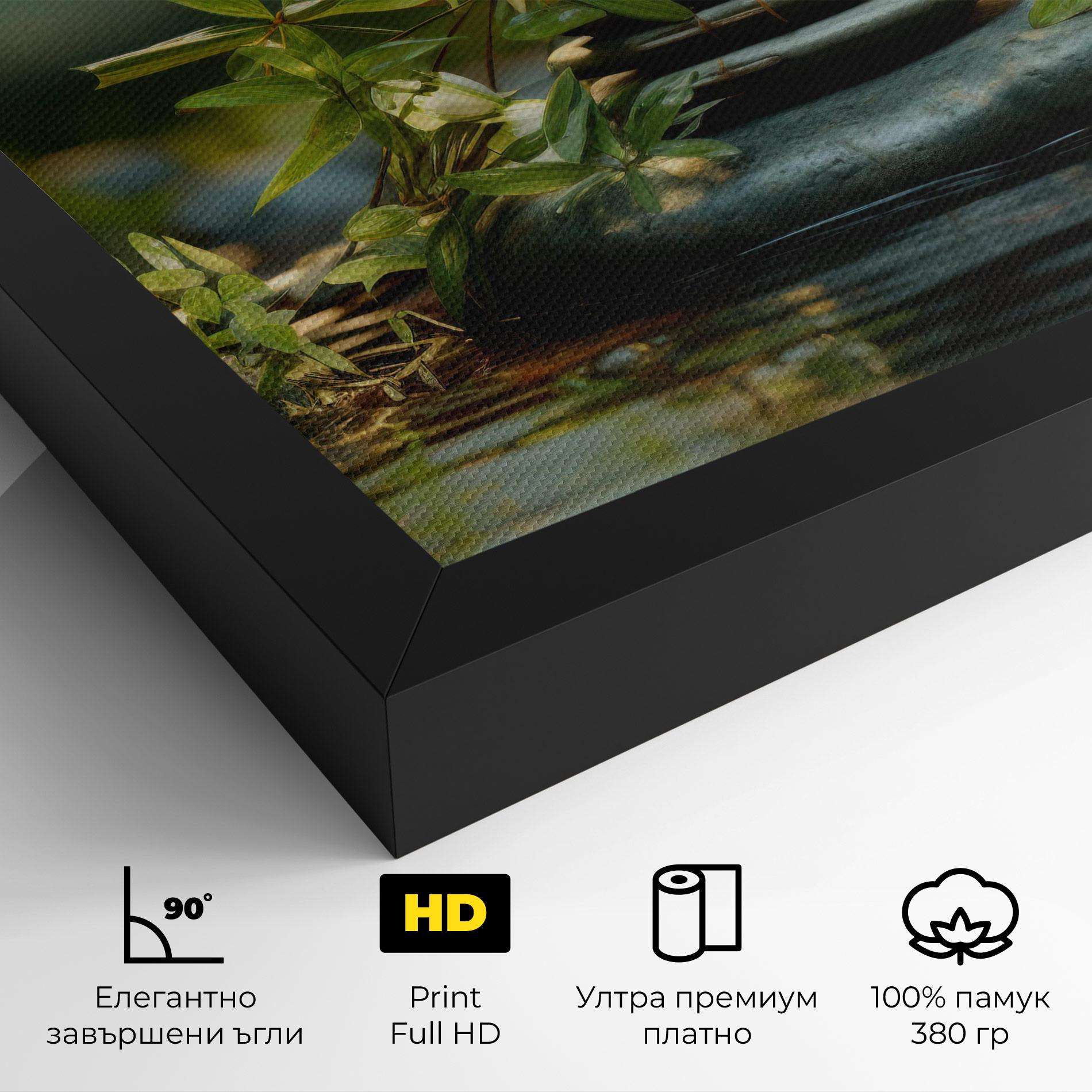 Картина на платно Rock Garden Pond mockup 4