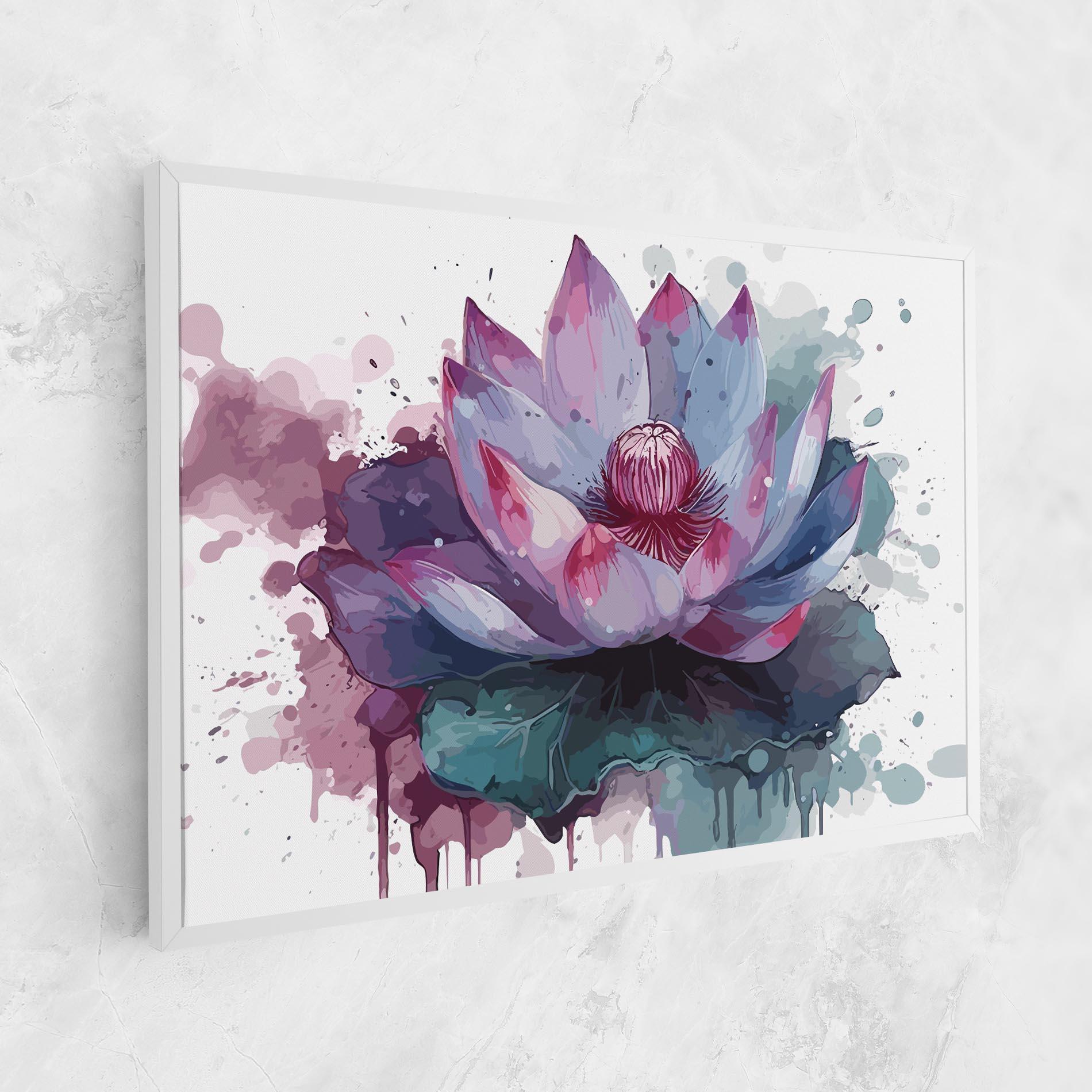 Картина на платно Green Purple Lotus mockup 1