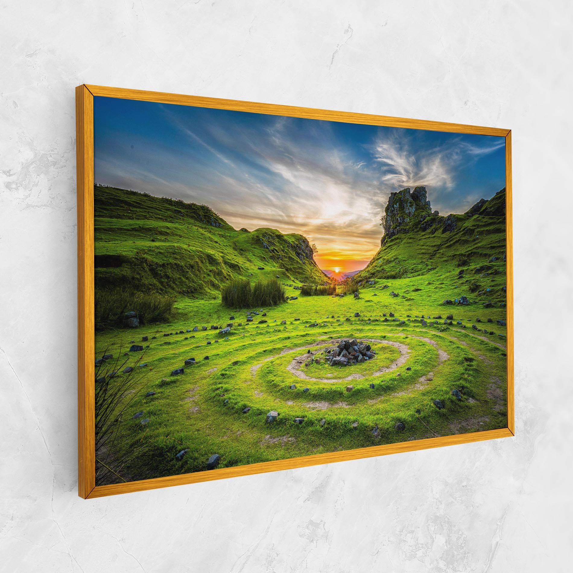 Картина на платно Green Circle Nature mockup 1