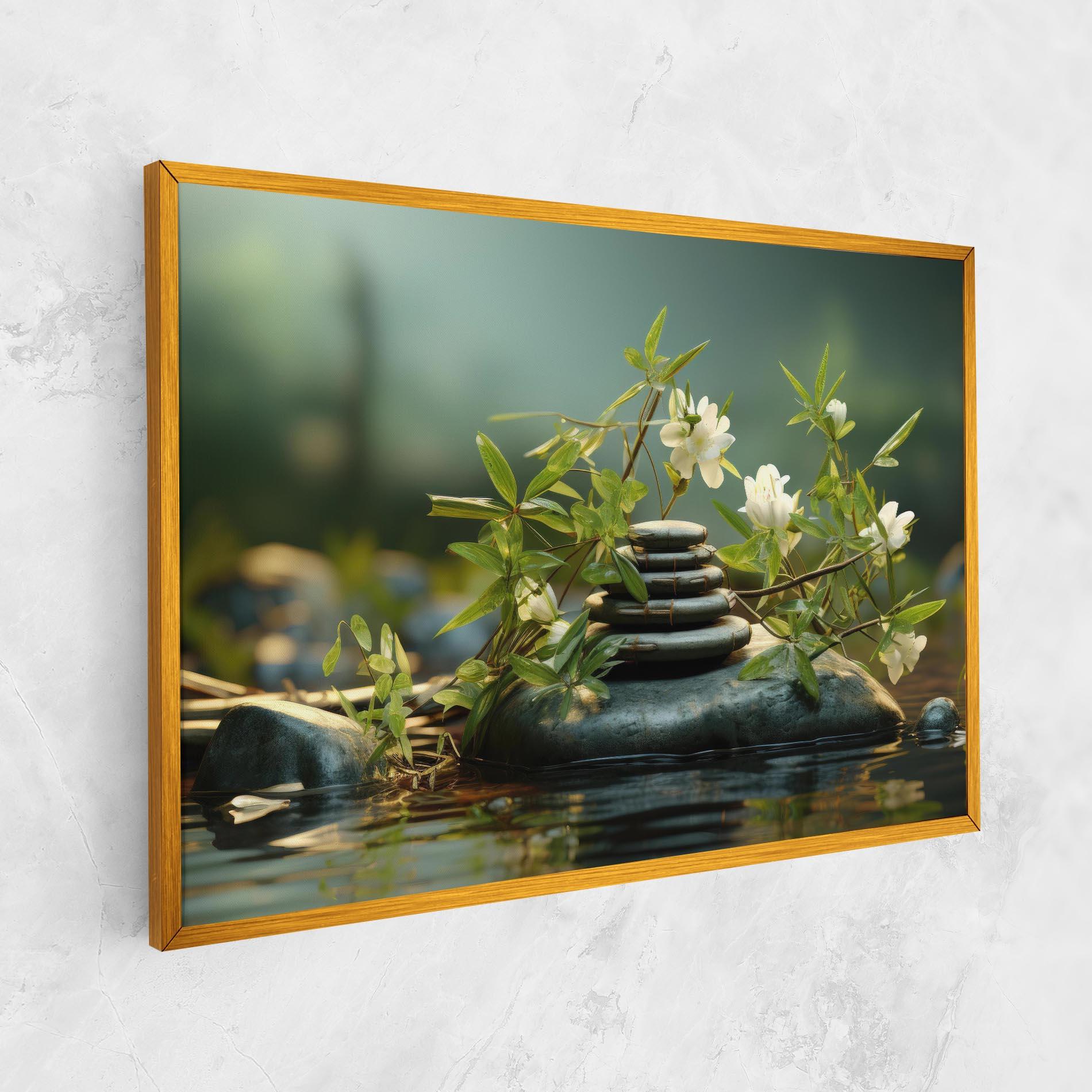Картина на платно Rock Garden Pond mockup 1