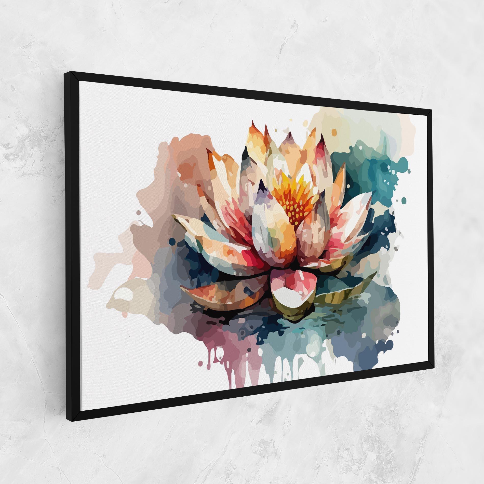 Картина на платно Colorful Lotus Art mockup 1
