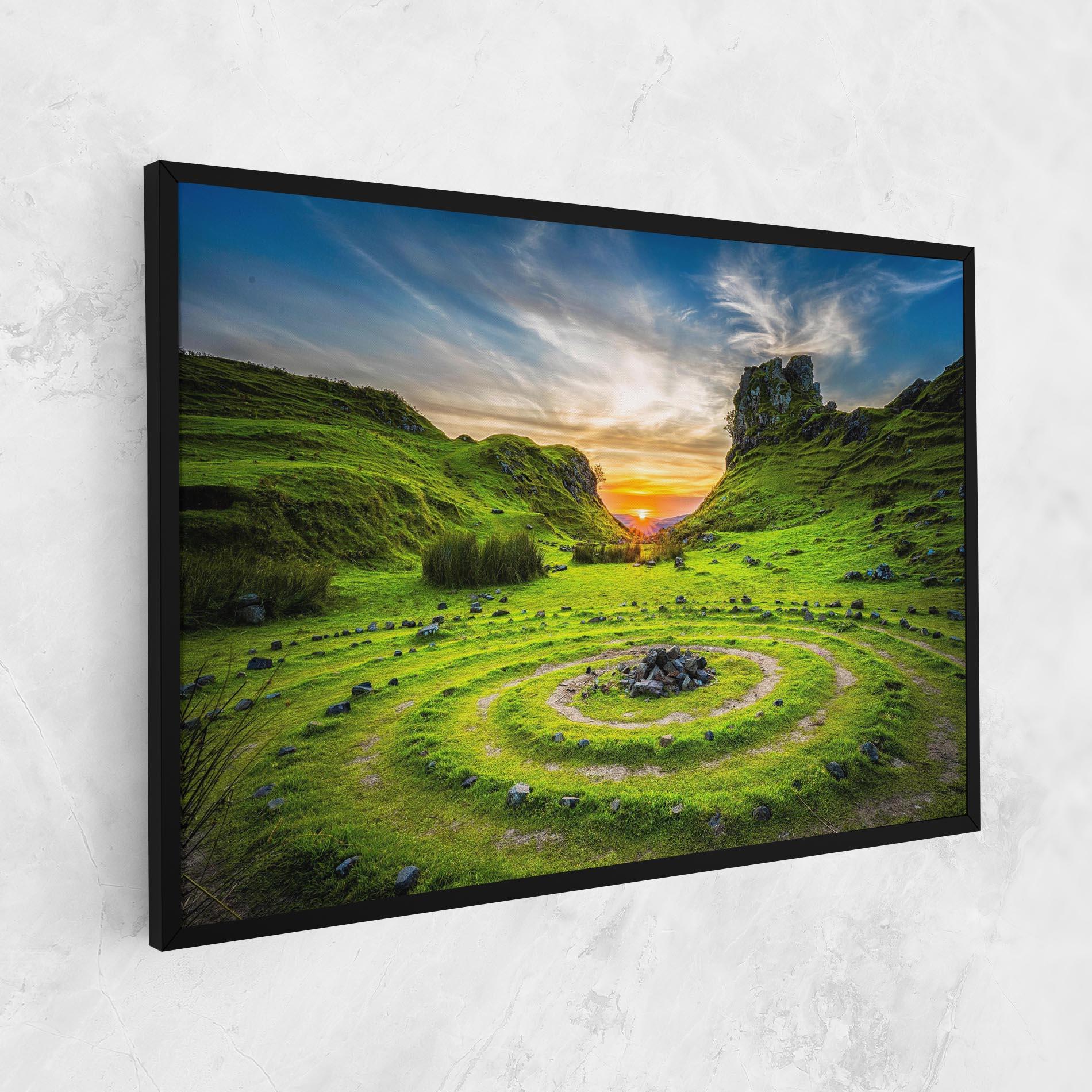 Картина на платно Green Circle Nature mockup 1