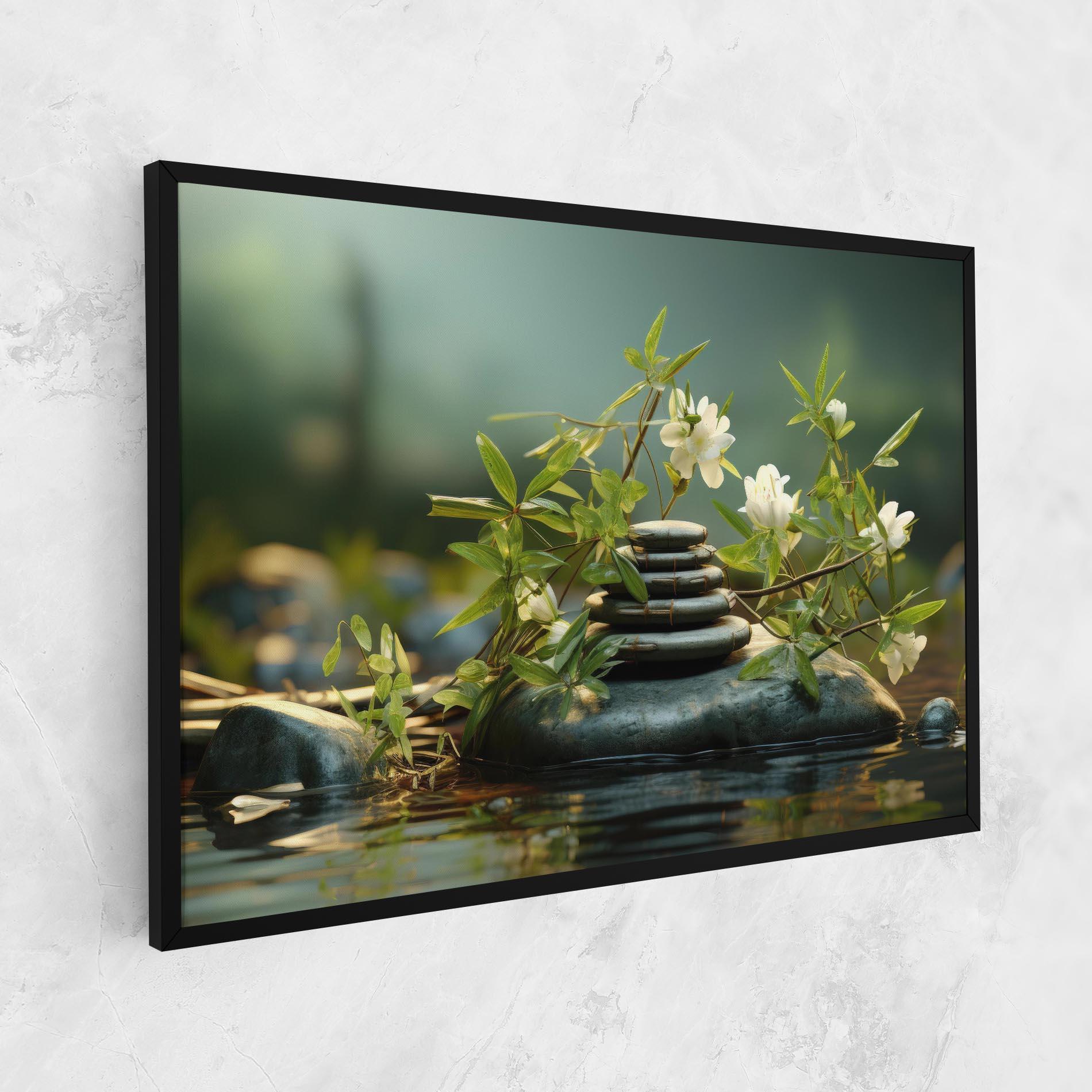 Картина на платно Rock Garden Pond mockup 1