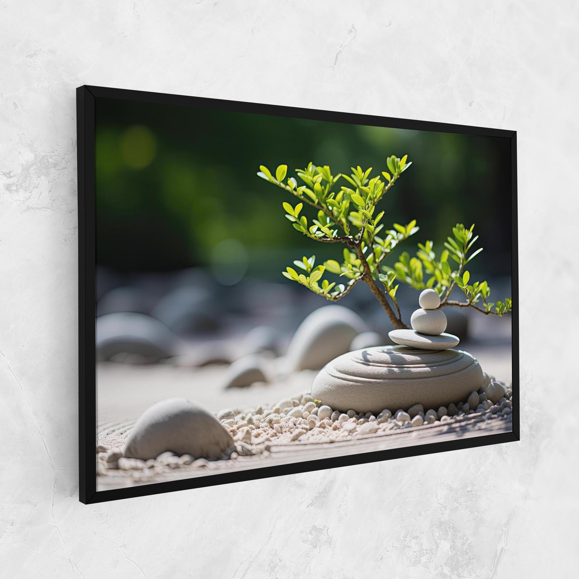 Картина на платно White Pebbles Plants mockup 1