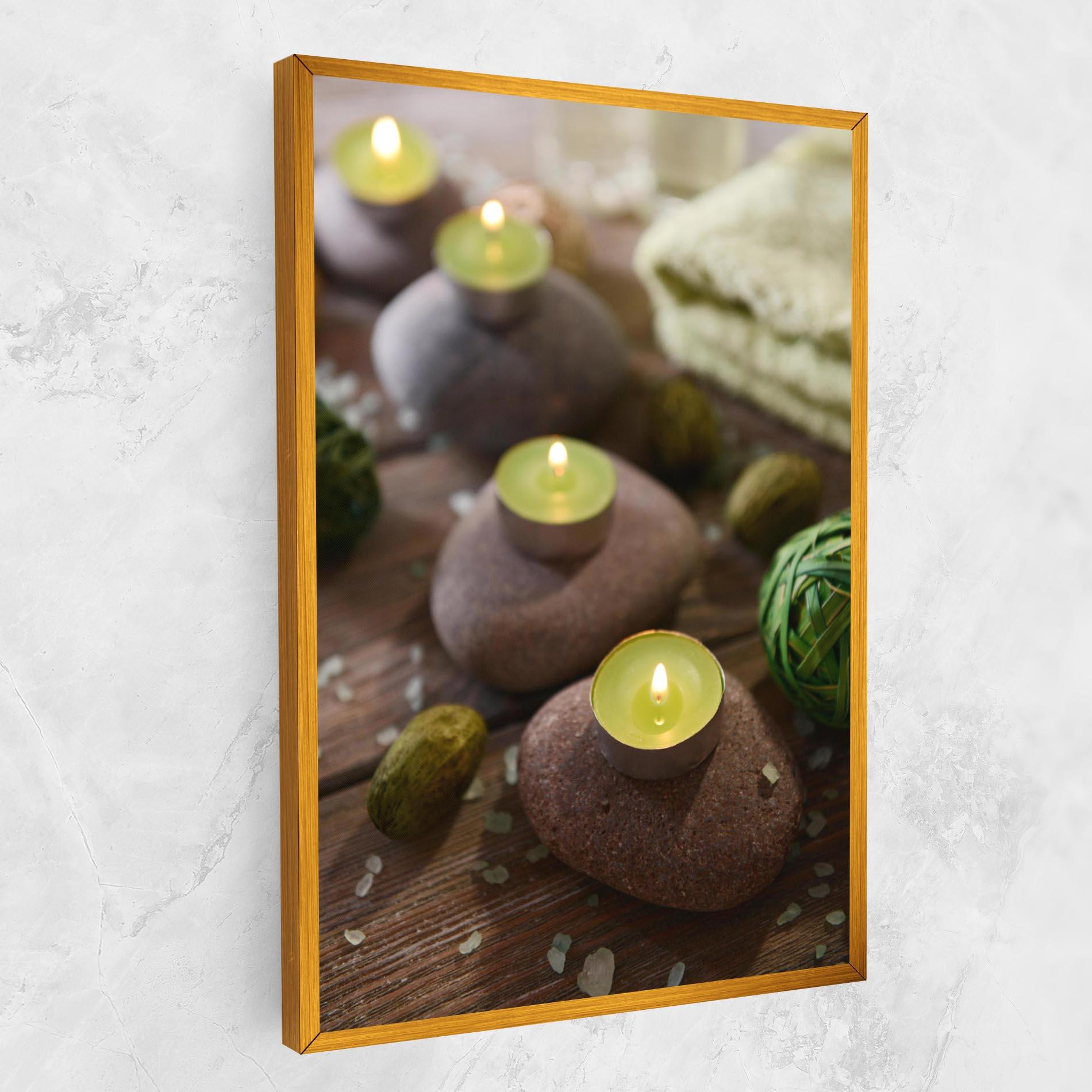 Картина на платно Green Candles Spa mockup 1