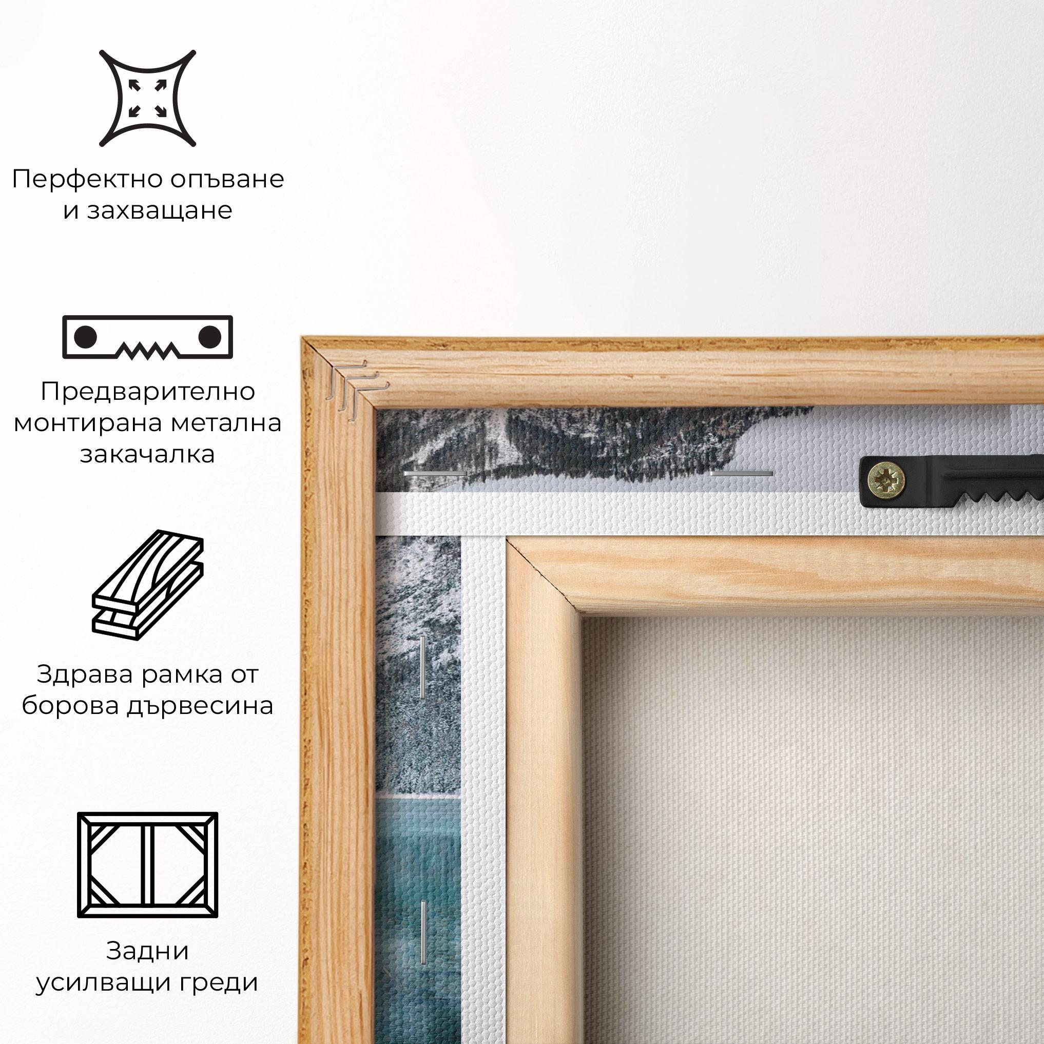 Картина на платно Lake Reflection Mountain mockup 5