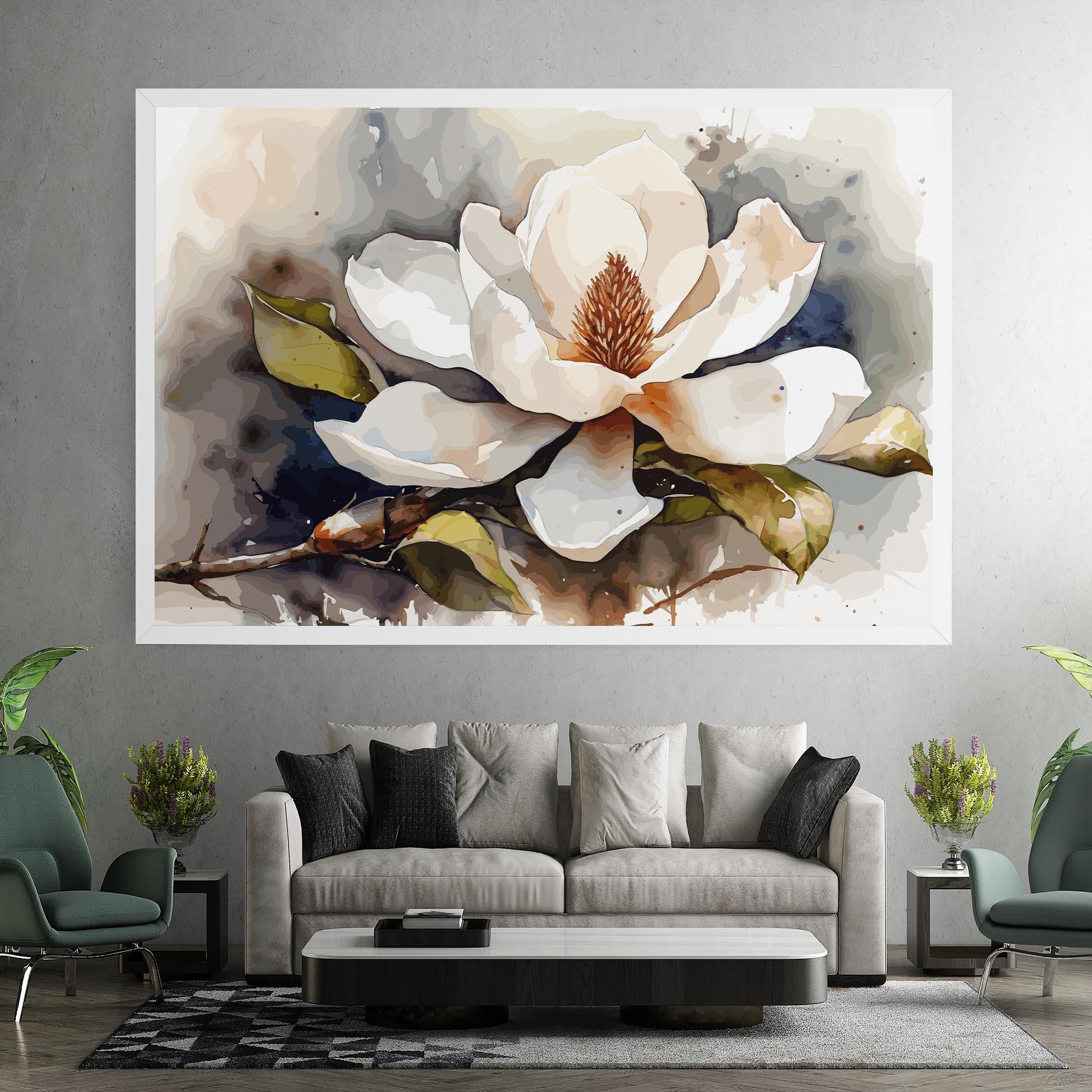 Картина на платно Cream Nature Flower mockup 7
