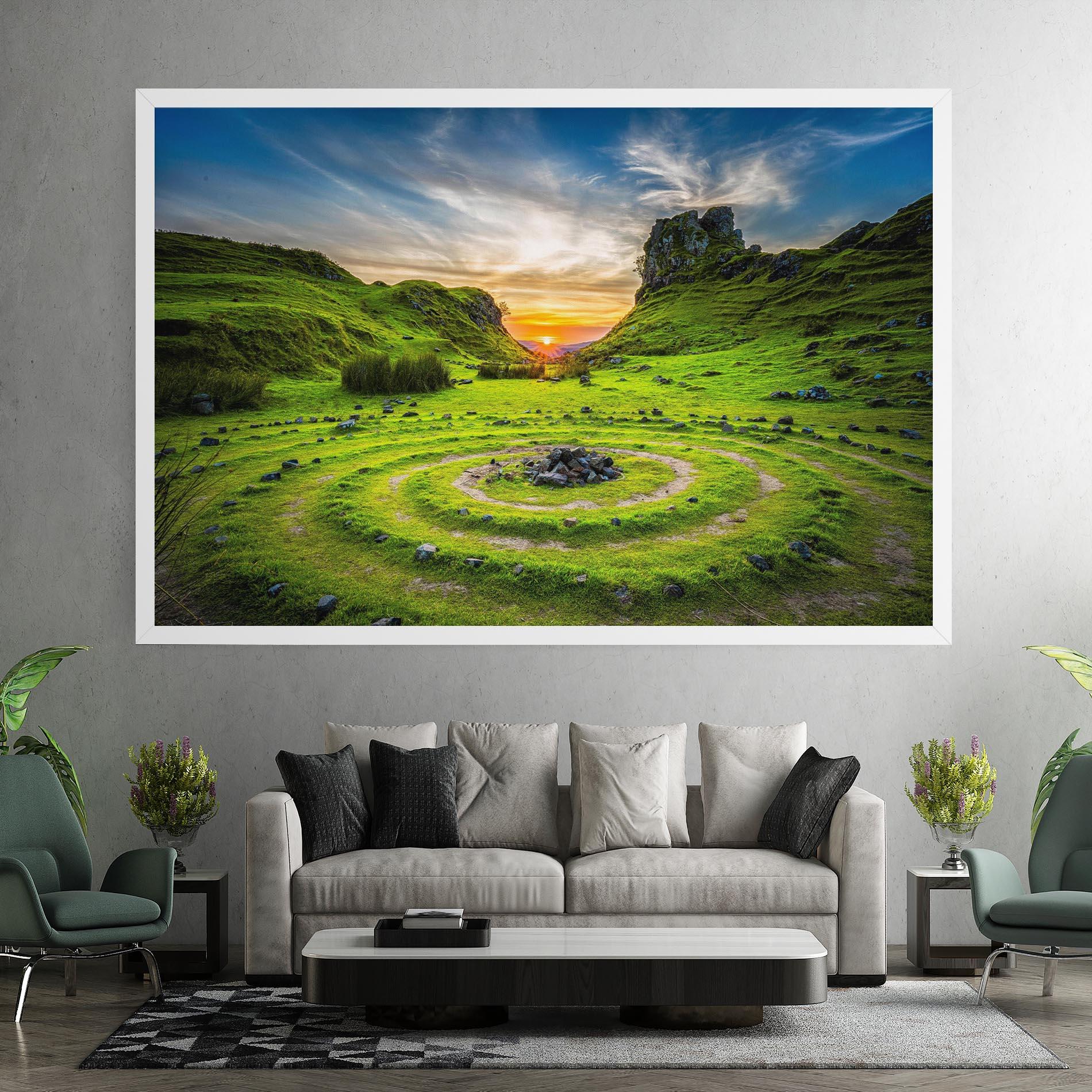 Картина на платно Green Circle Nature mockup 7