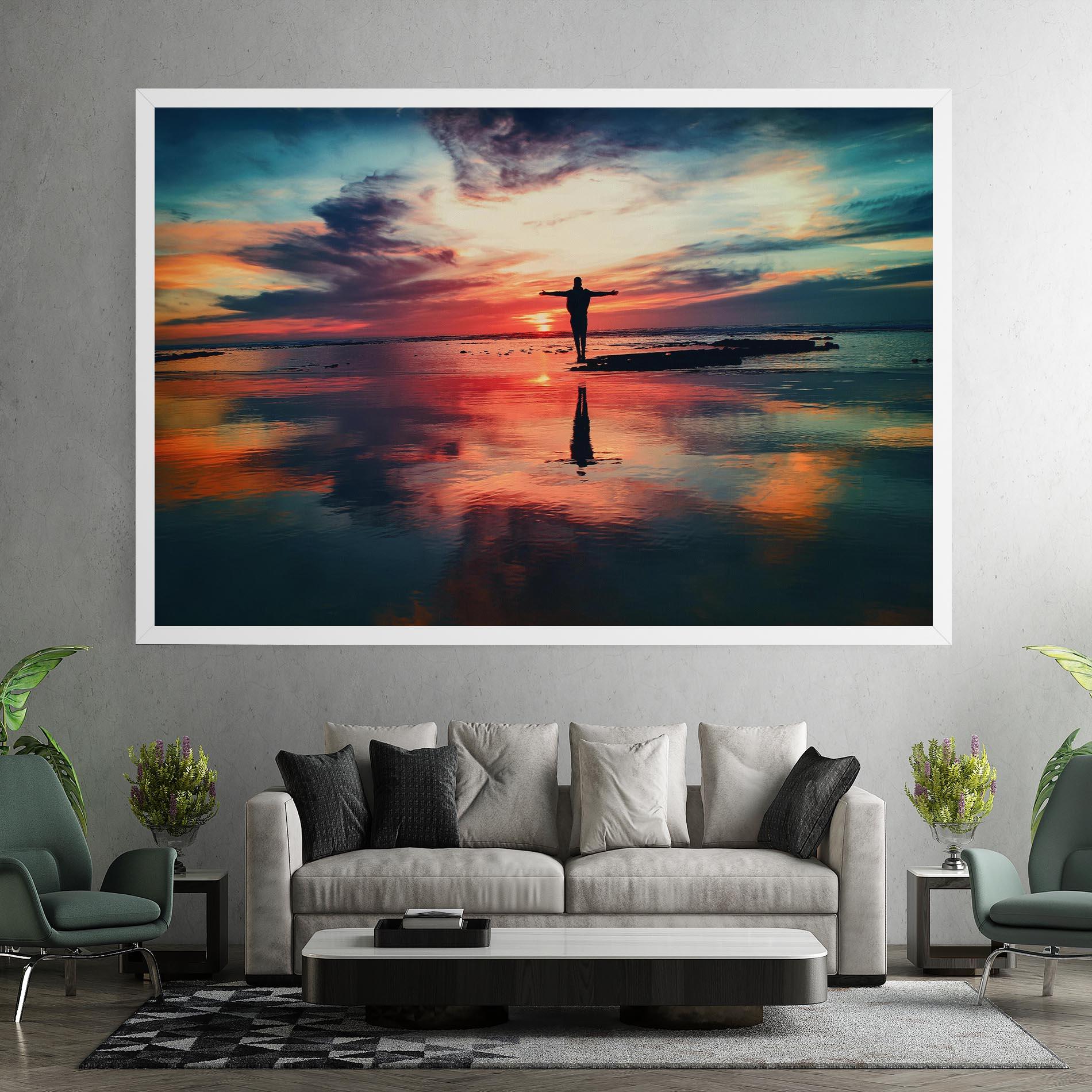 Картина на платно Pink Purple Sky Man mockup 7