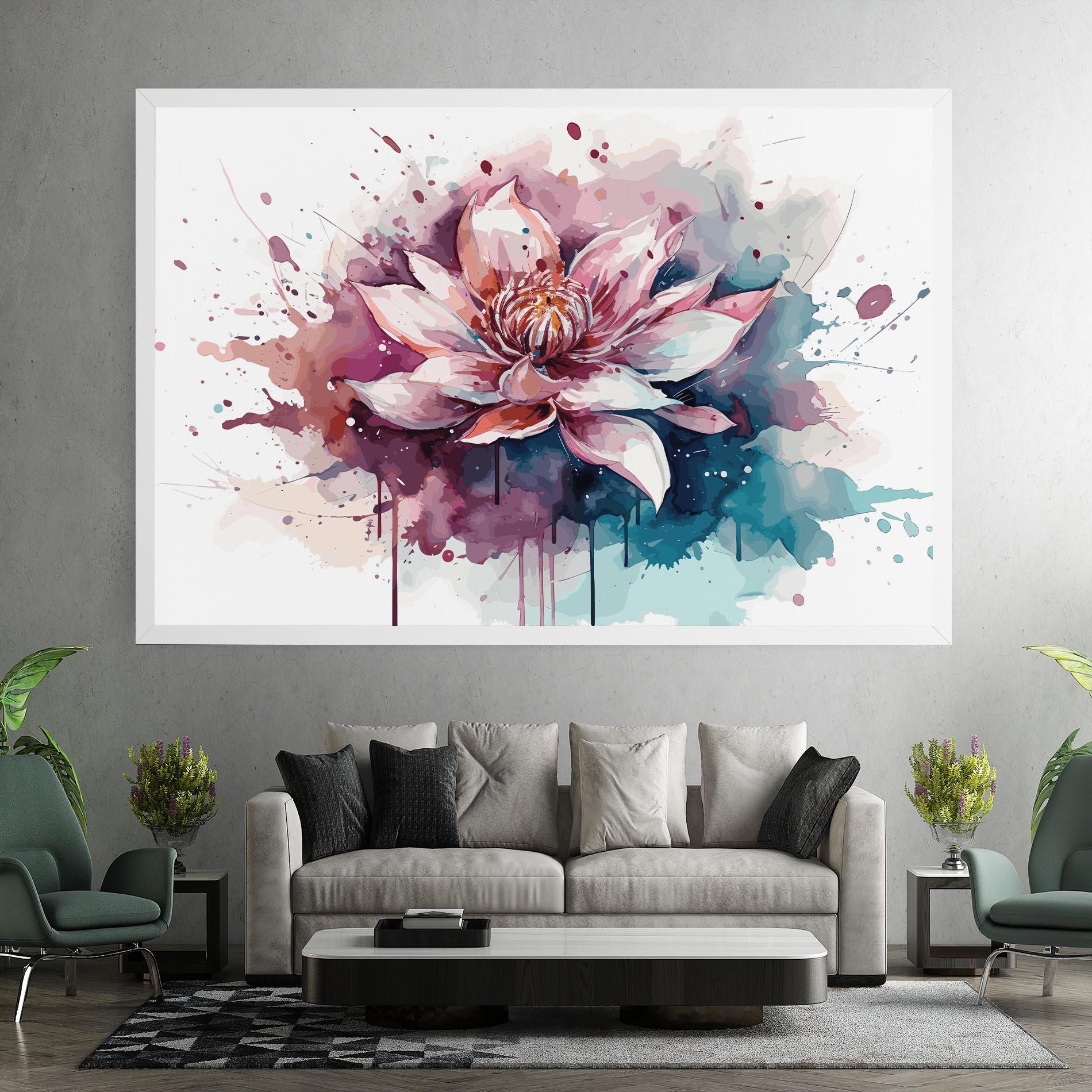 Картина на платно Pretty Pink Lotus Art mockup 7