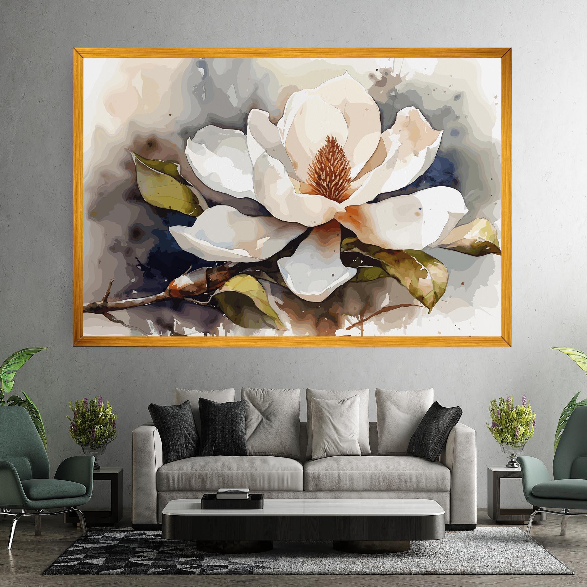 Картина на платно Cream Nature Flower mockup 7