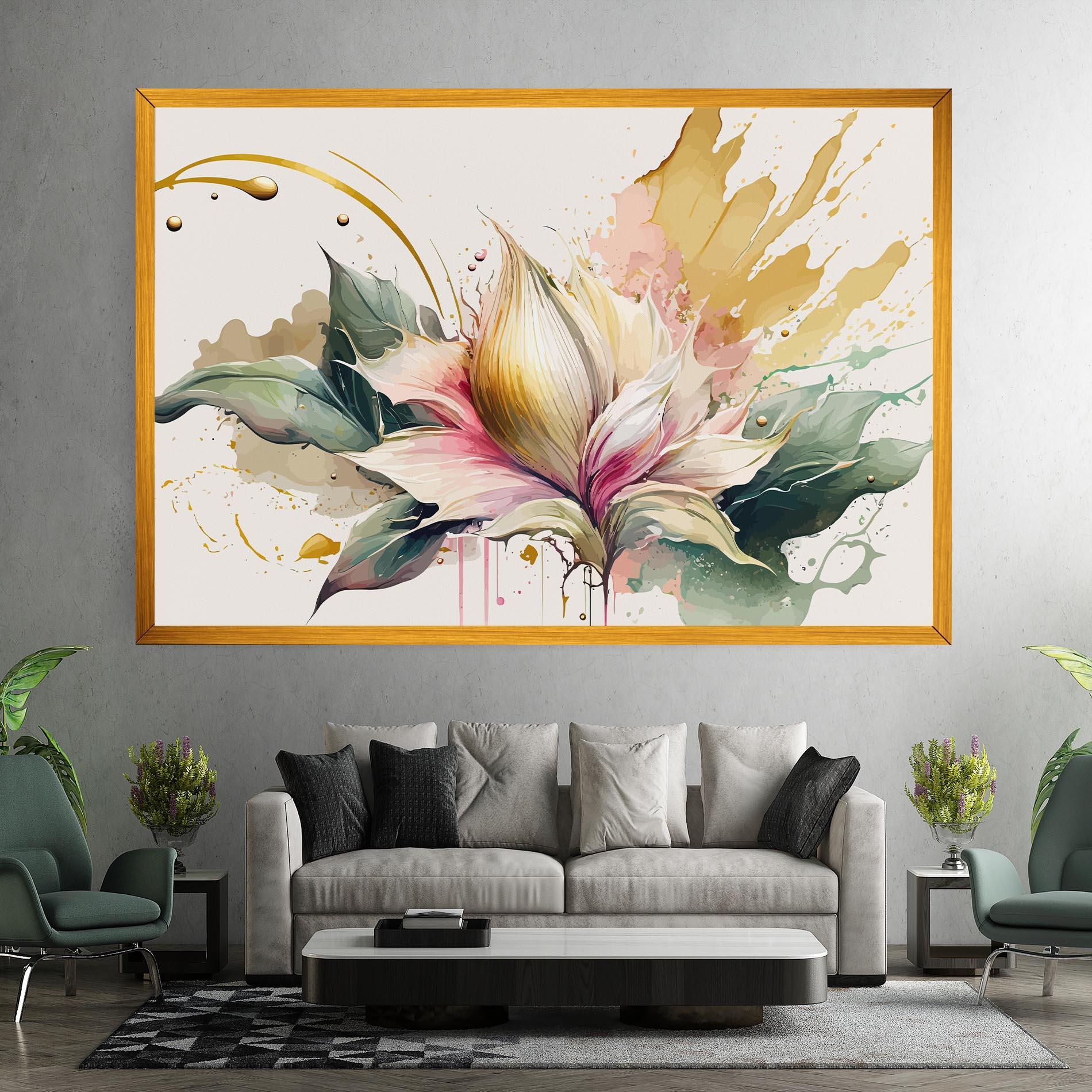 Картина на платно Cream Pink Nature mockup 7