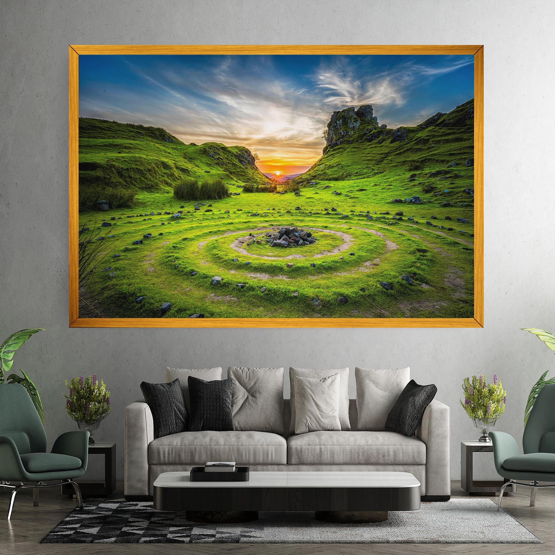 Картина на платно Green Circle Nature mockup 7