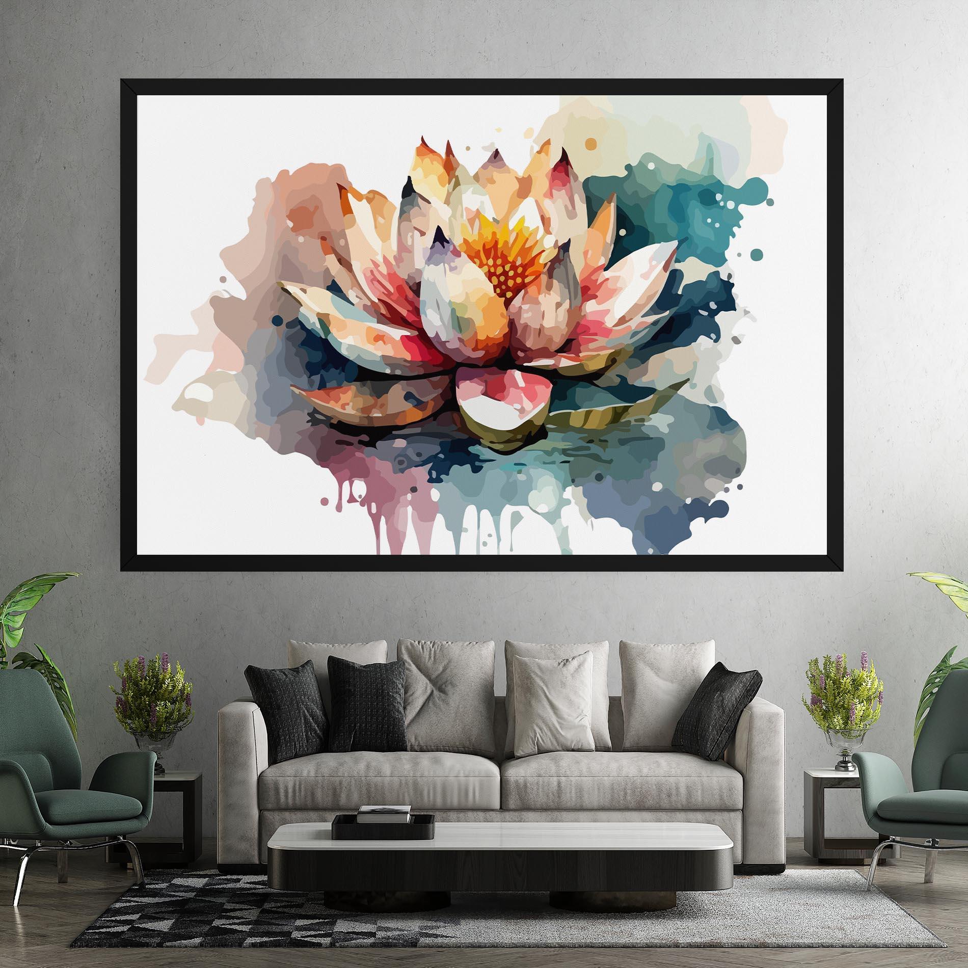 Картина на платно Colorful Lotus Art mockup 7