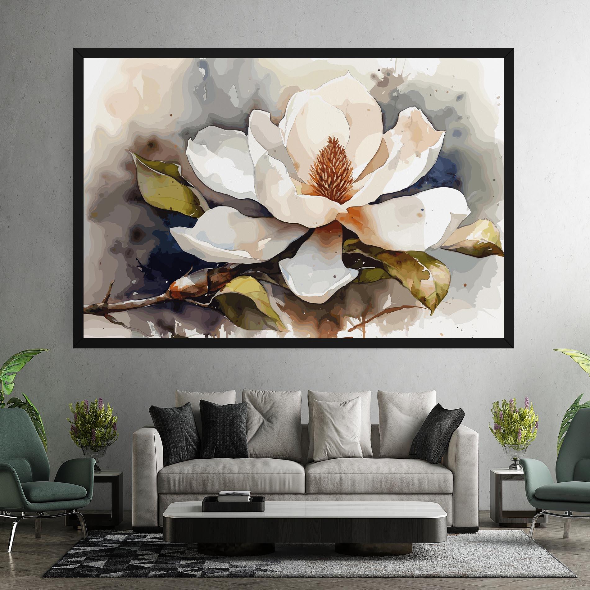 Картина на платно Cream Nature Flower mockup 7
