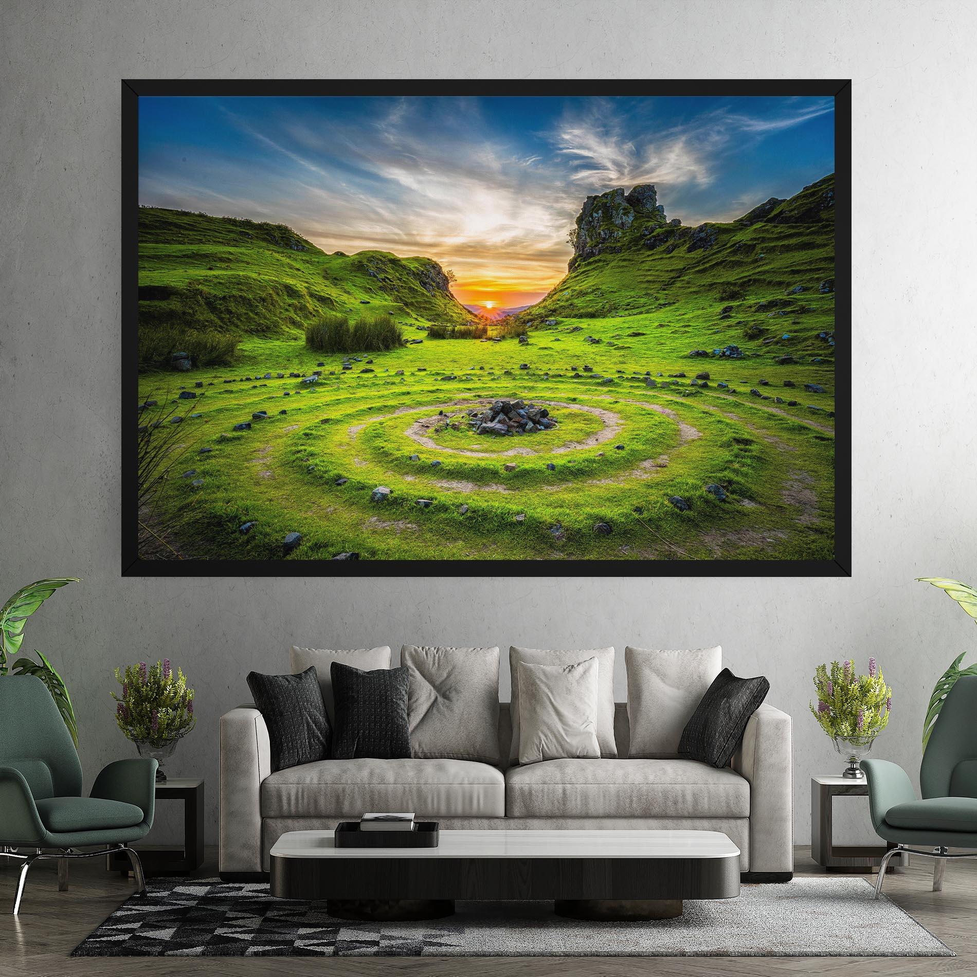 Картина на платно Green Circle Nature mockup 7