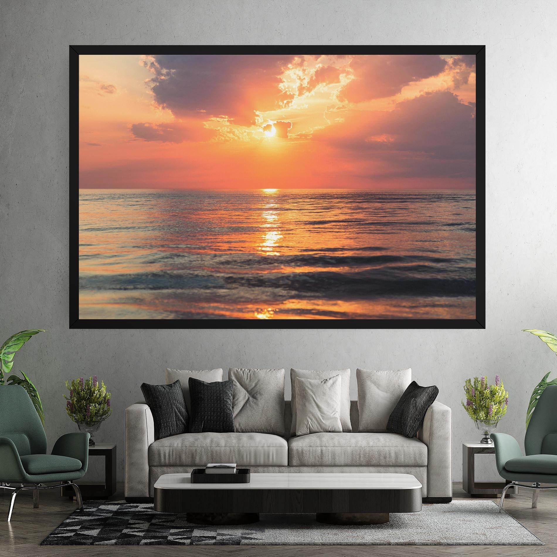 Картина на платно Orange Sunrise Cloud mockup 7