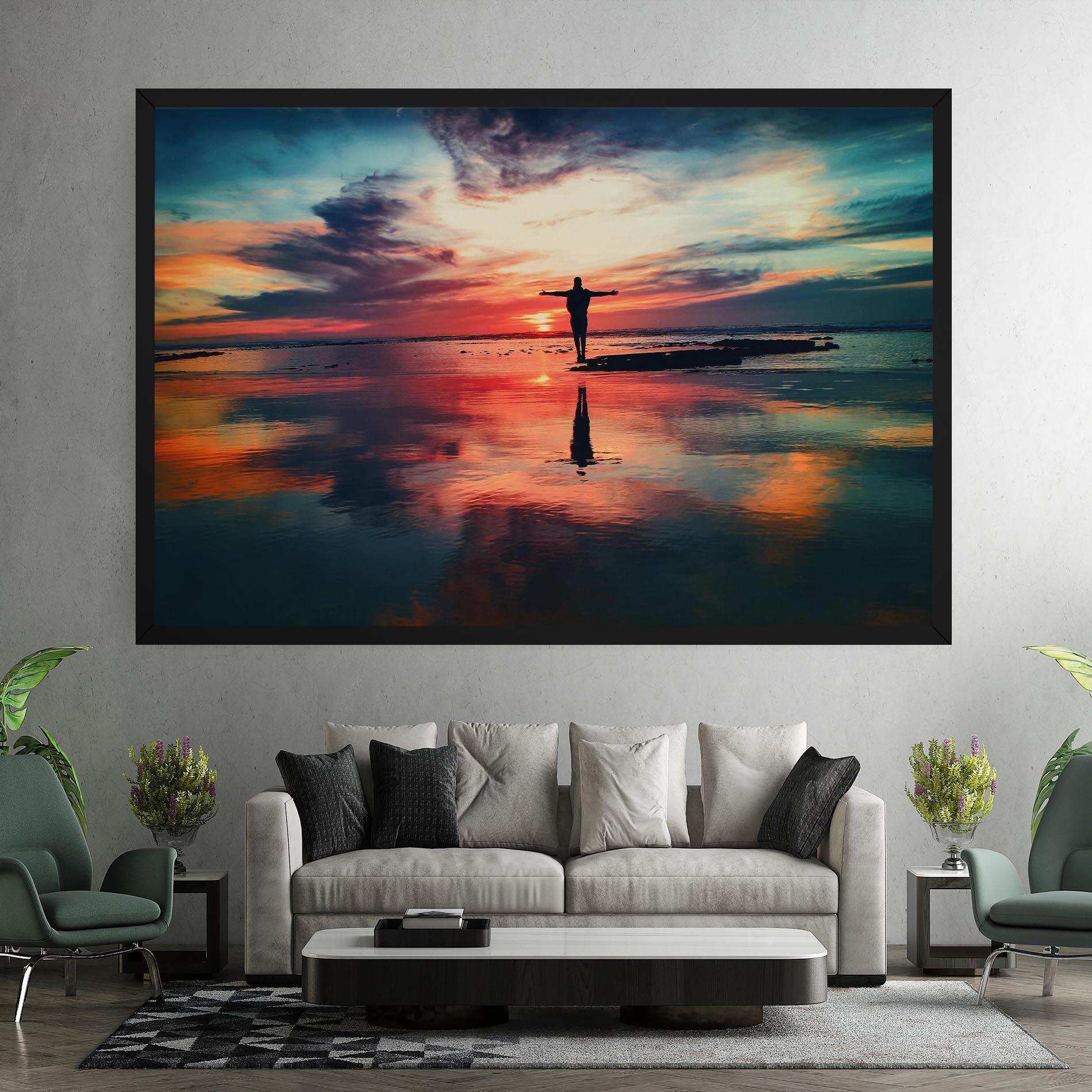 Картина на платно Pink Purple Sky Man mockup 7