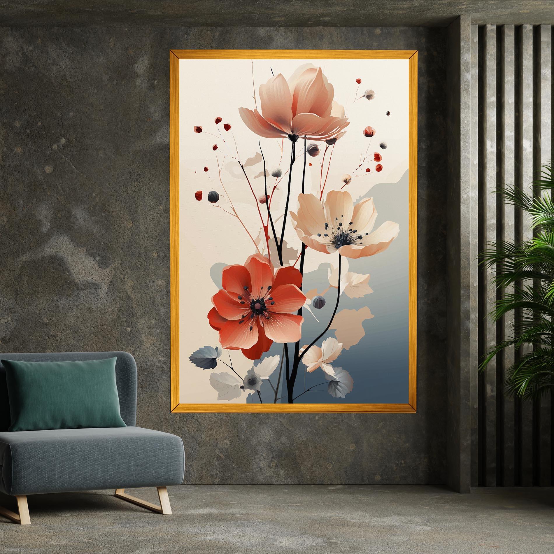 Картина на платно Cream Flower Nature mockup 7