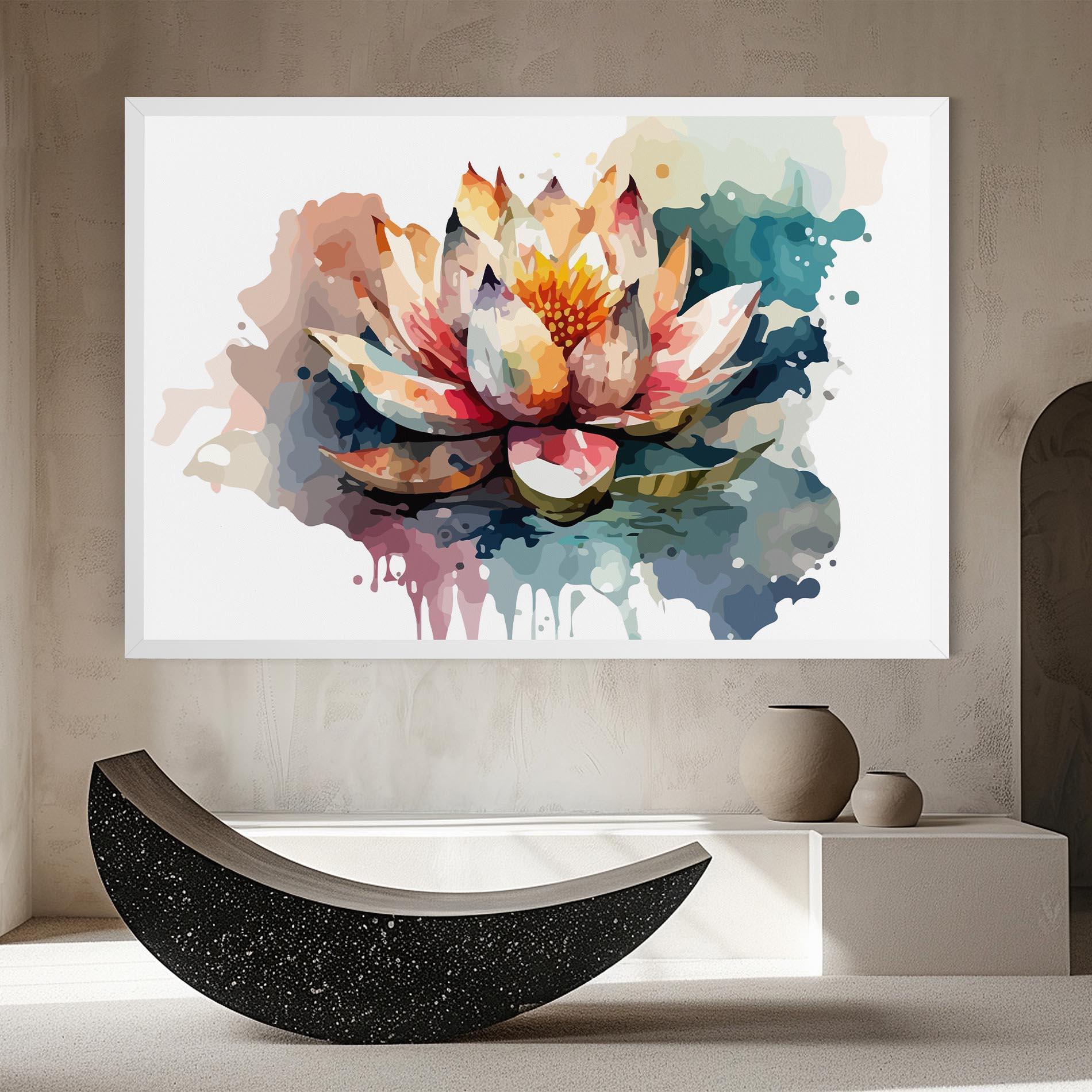 Картина на платно Colorful Lotus Art mockup 8