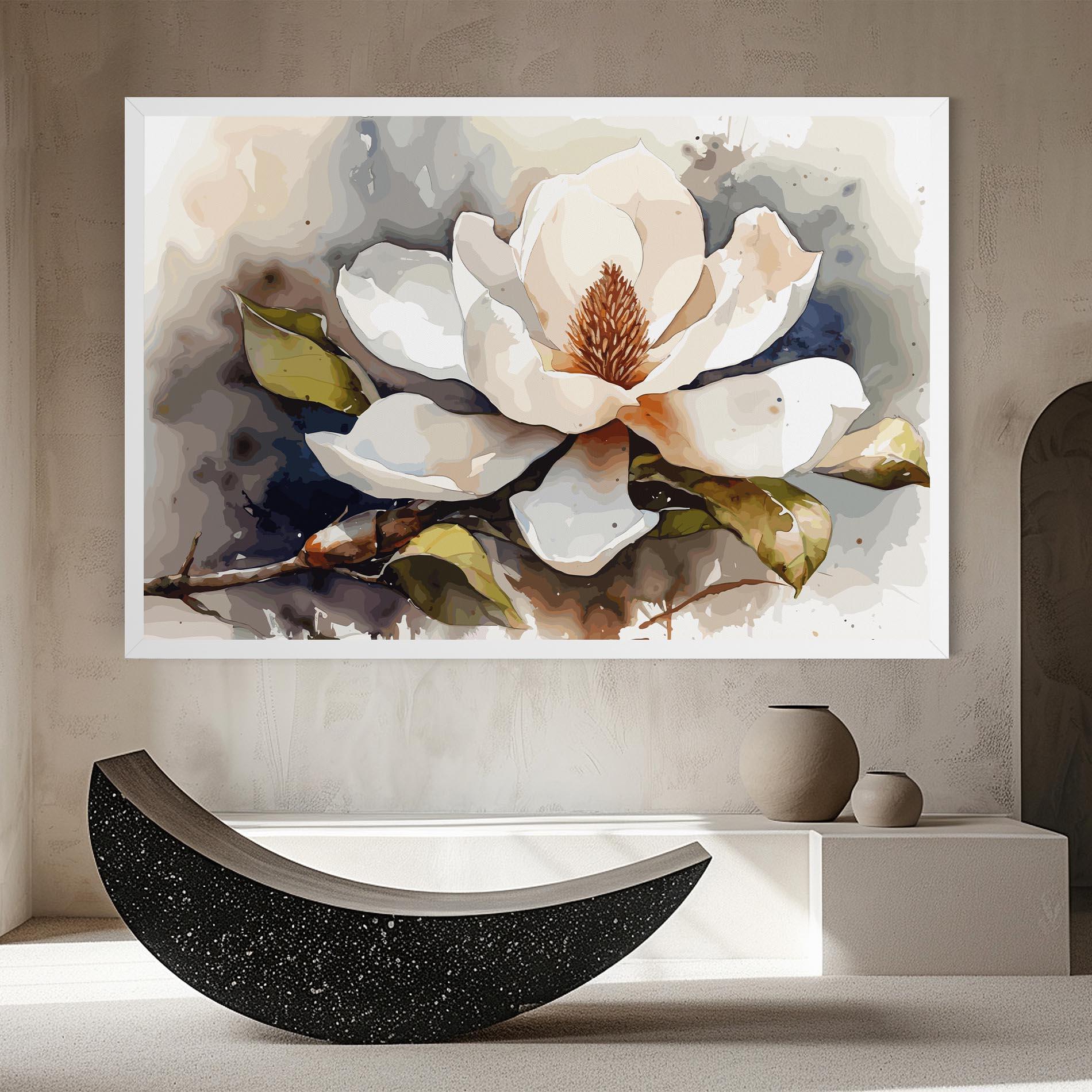 Картина на платно Cream Nature Flower mockup 8