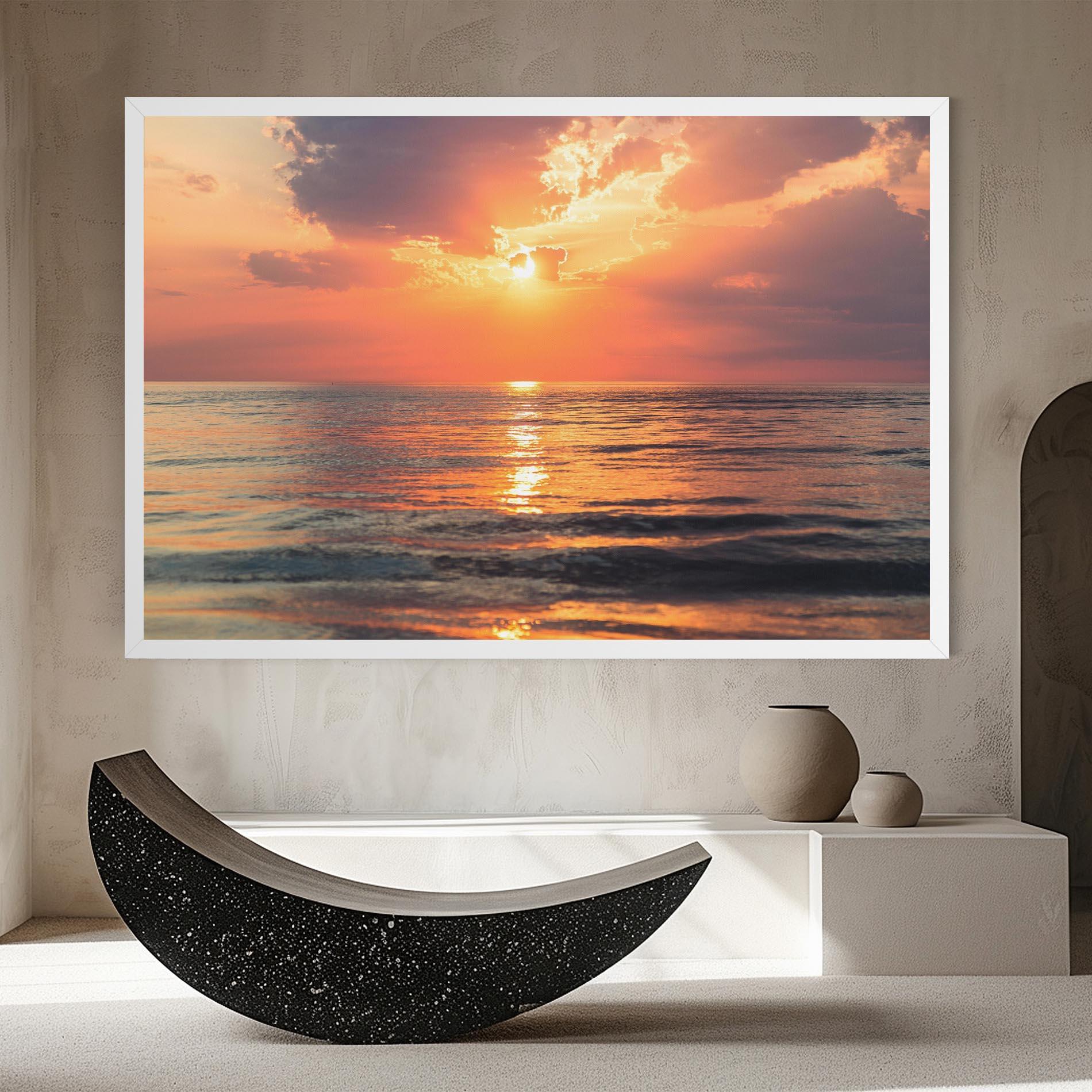 Картина на платно Orange Sunrise Cloud mockup 8