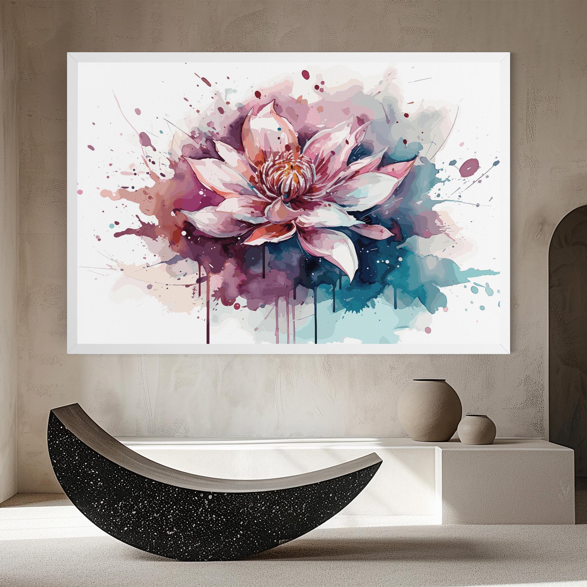 Картина на платно Pretty Pink Lotus Art mockup 8