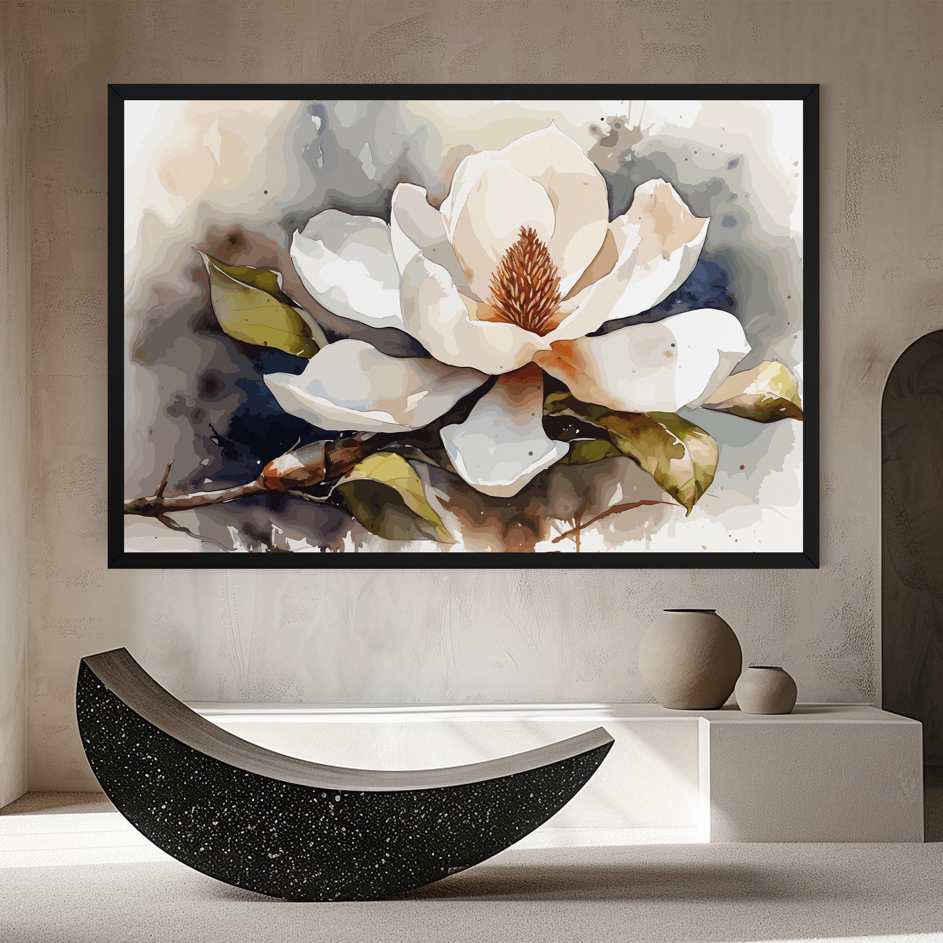 Картина на платно Cream Nature Flower mockup 8