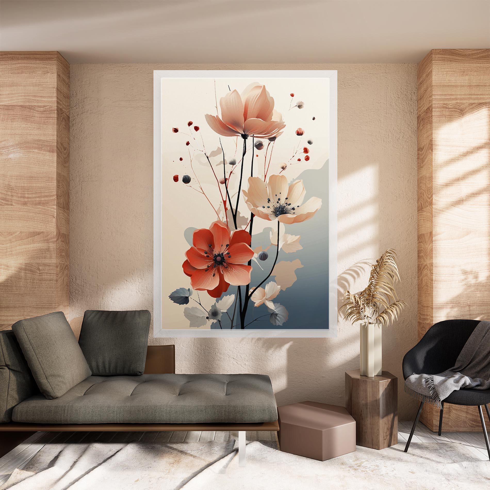 Картина на платно Cream Flower Nature mockup 8