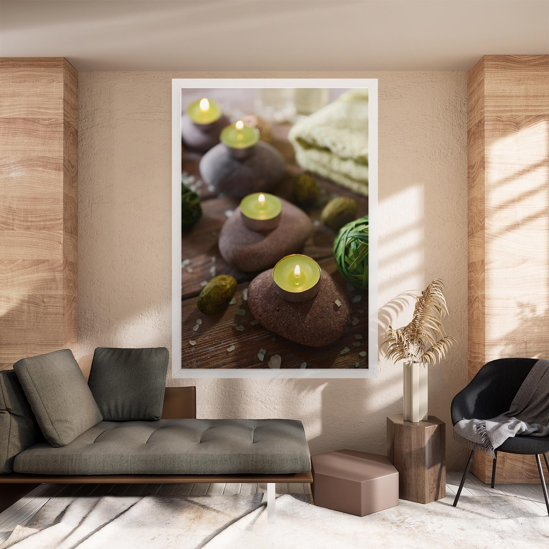 Картина на платно Green Candles Spa mockup 8