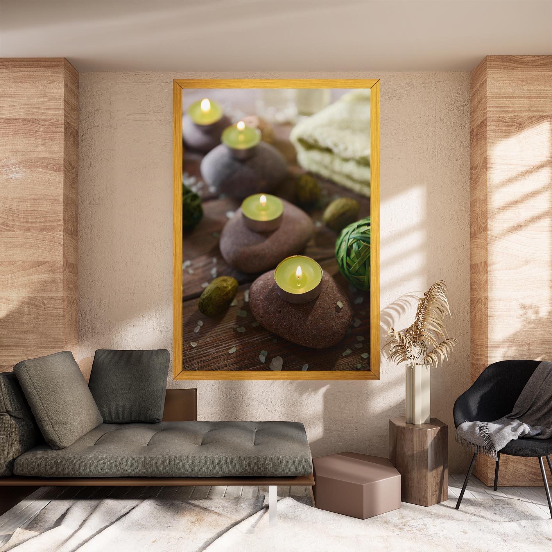 Картина на платно Green Candles Spa mockup 8