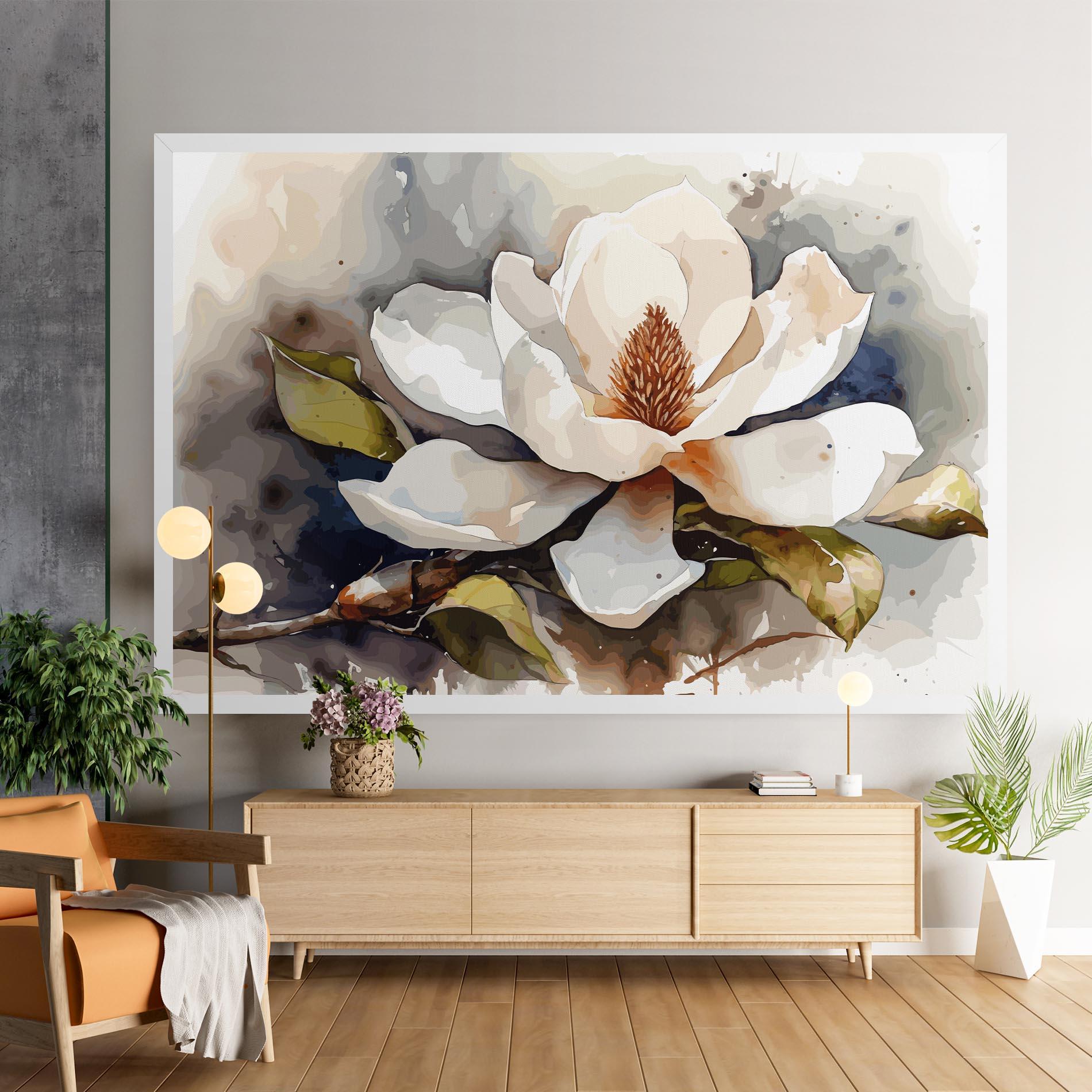 Картина на платно Cream Nature Flower mockup 9