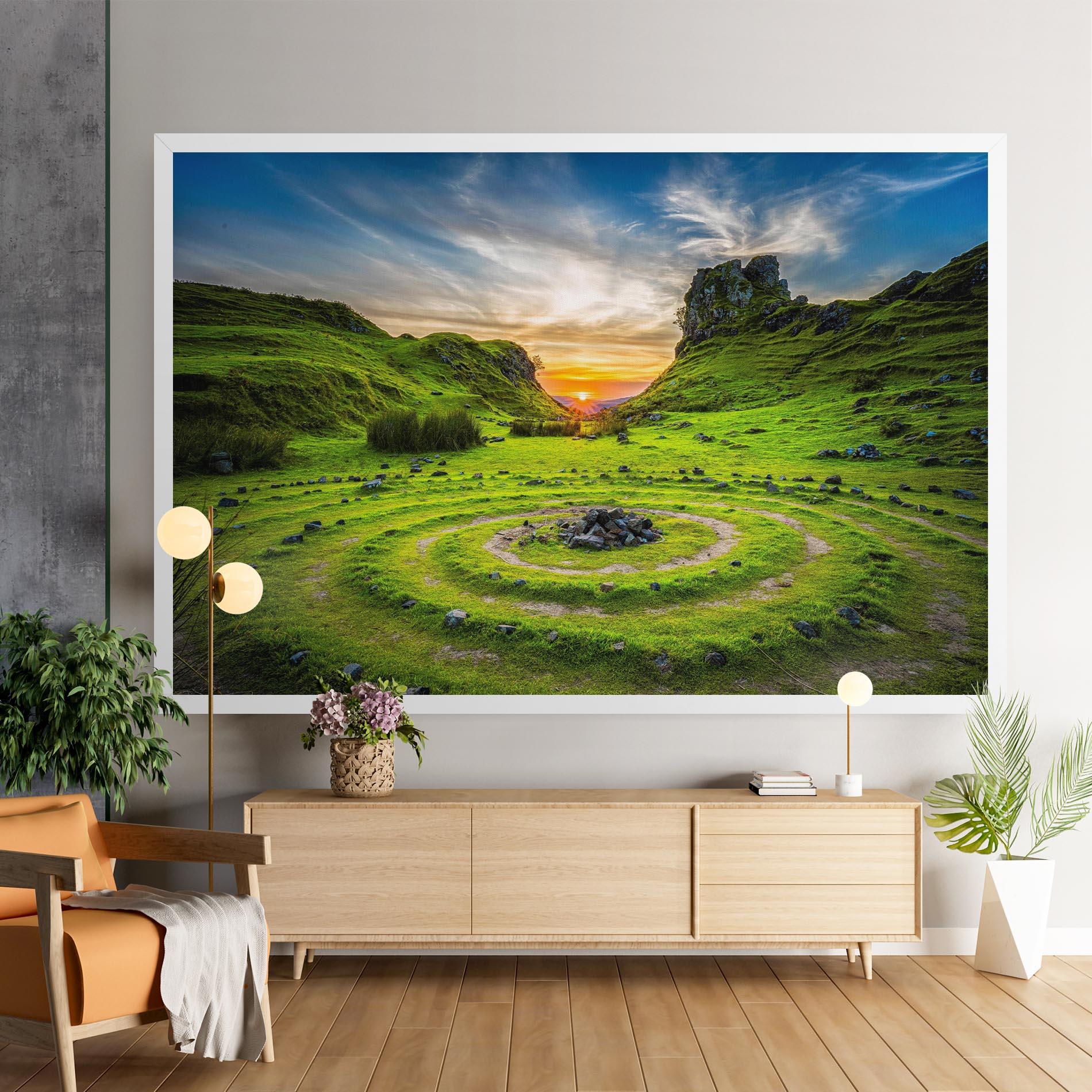 Картина на платно Green Circle Nature mockup 9