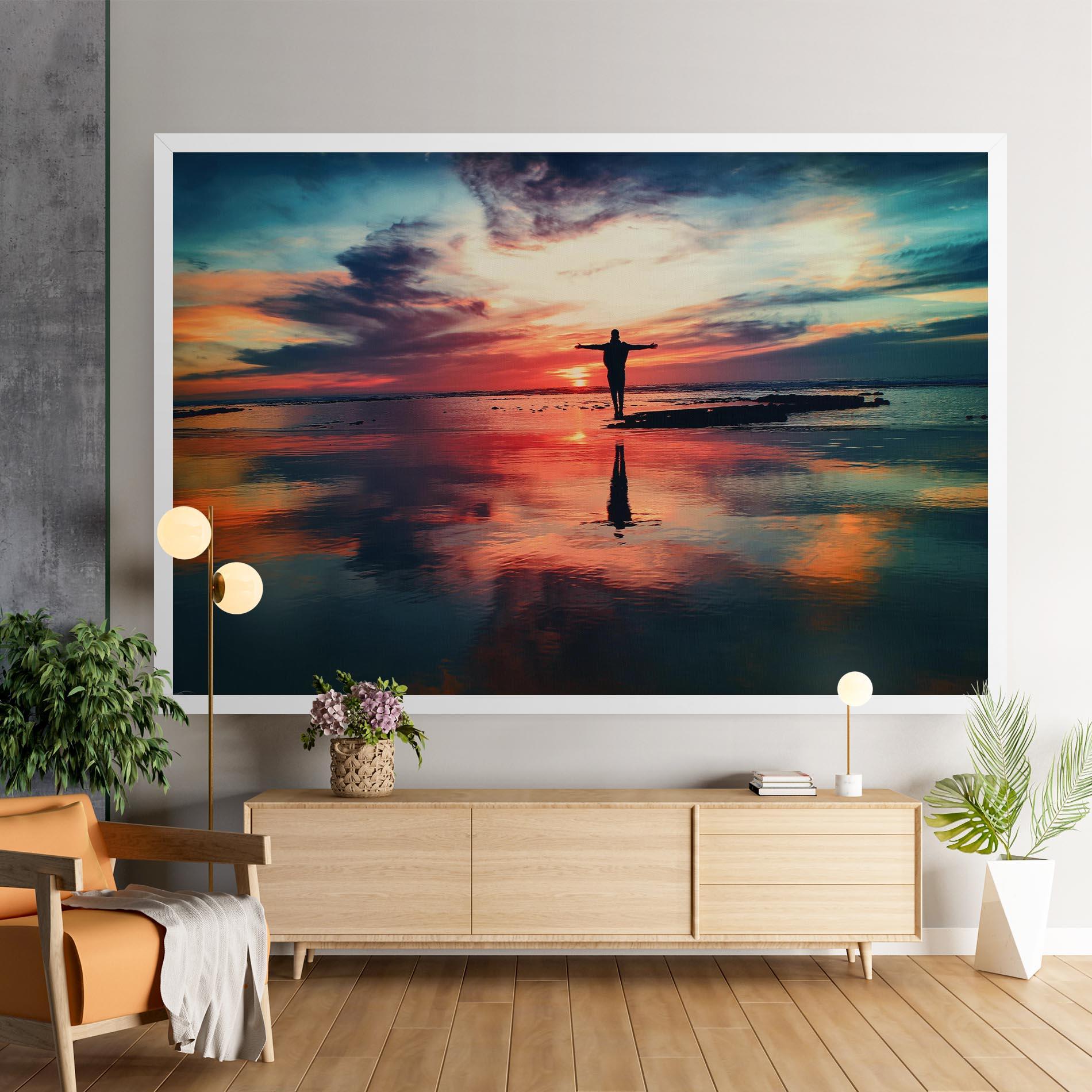 Картина на платно Pink Purple Sky Man mockup 9