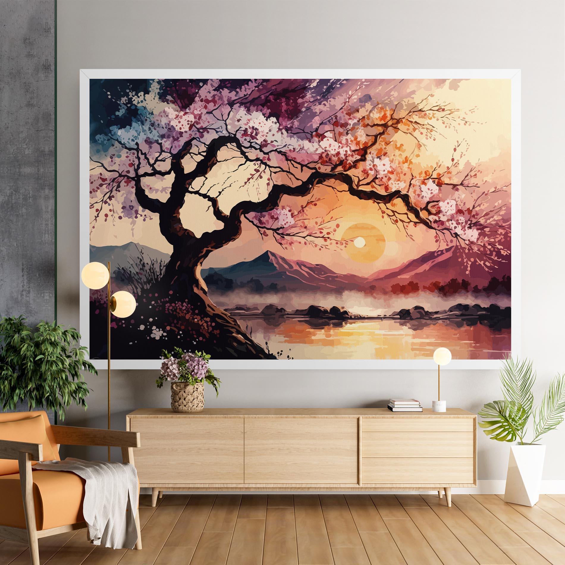 Картина на платно Pink Tree Nature mockup 9