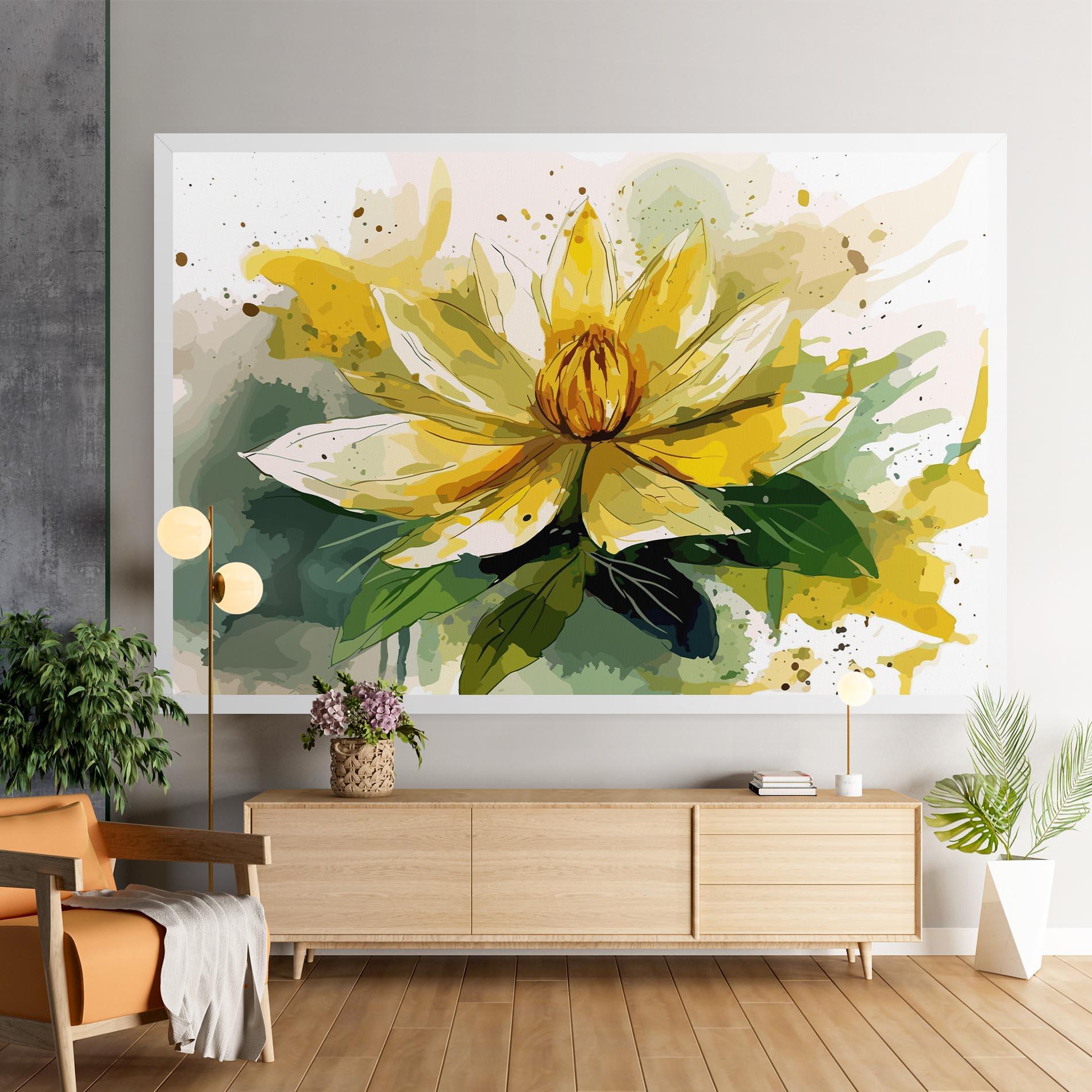 Картина на платно Yellow Flower Nature mockup 9