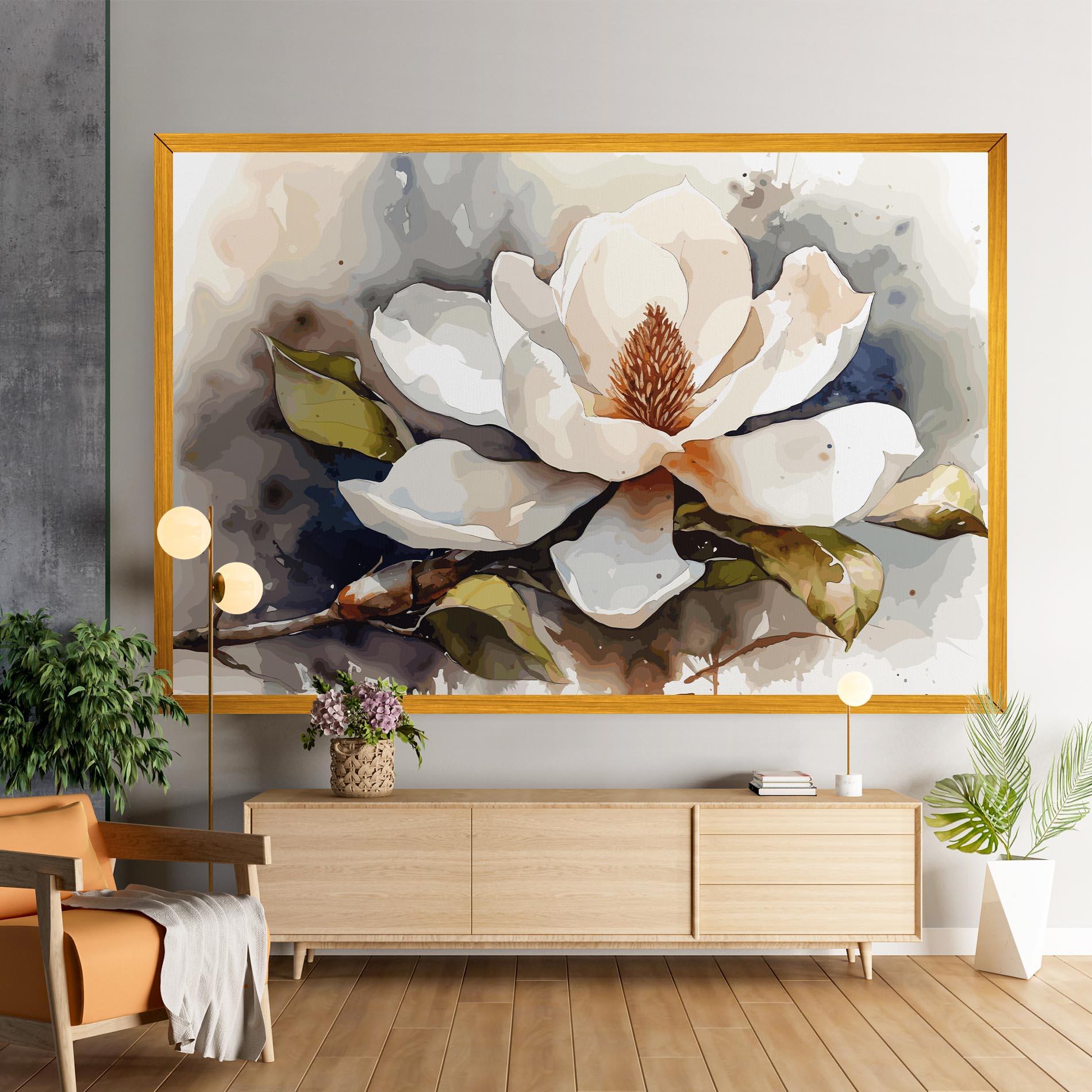 Картина на платно Cream Nature Flower mockup 9