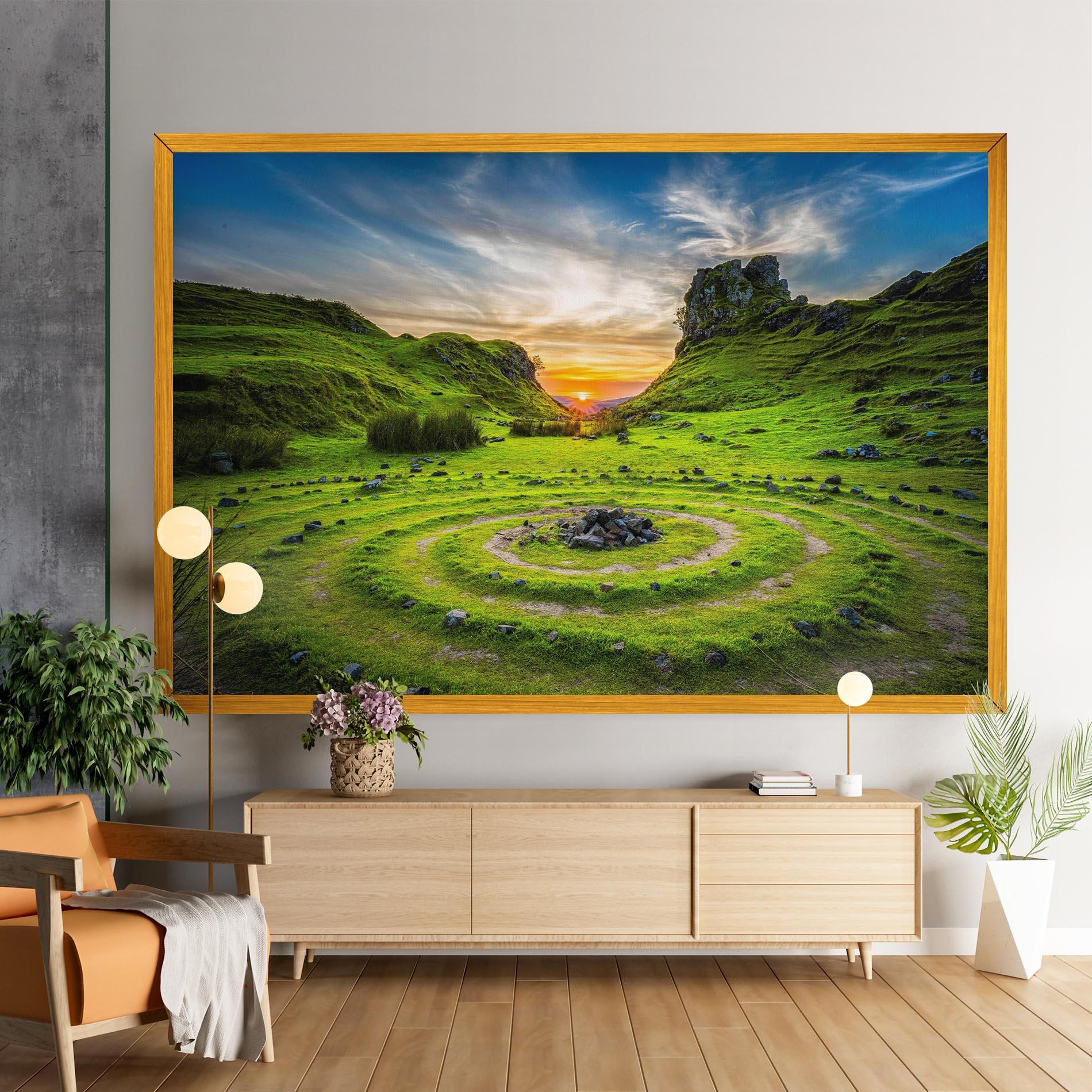 Картина на платно Green Circle Nature mockup 9
