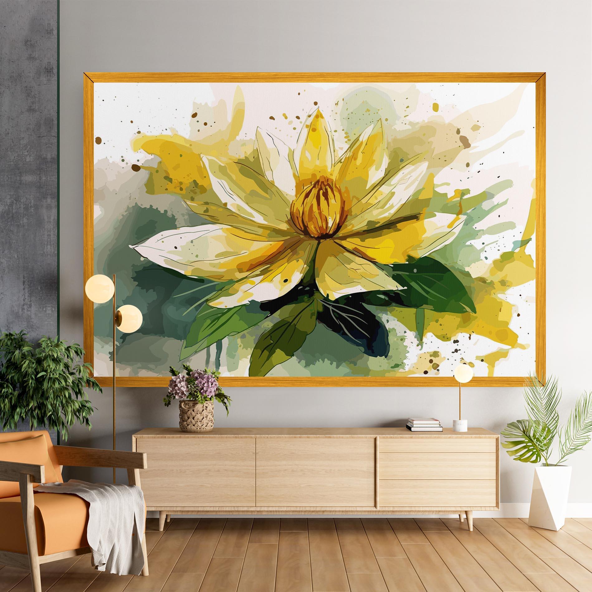 Картина на платно Yellow Flower Nature mockup 9