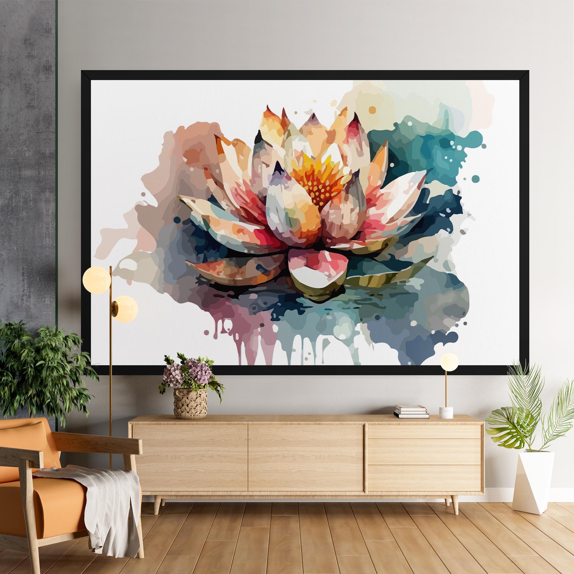 Картина на платно Colorful Lotus Art mockup 9
