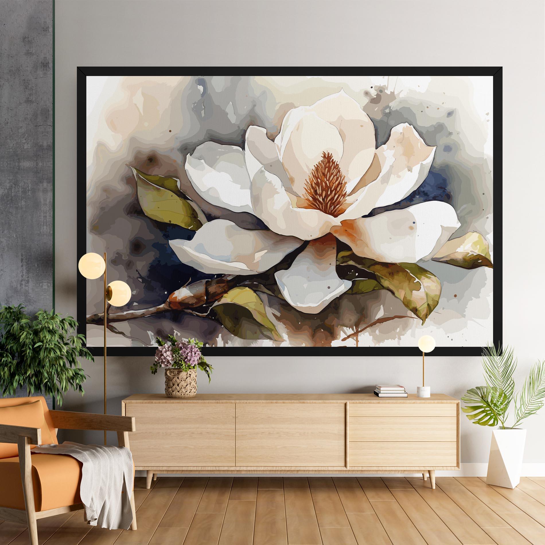 Картина на платно Cream Nature Flower mockup 9