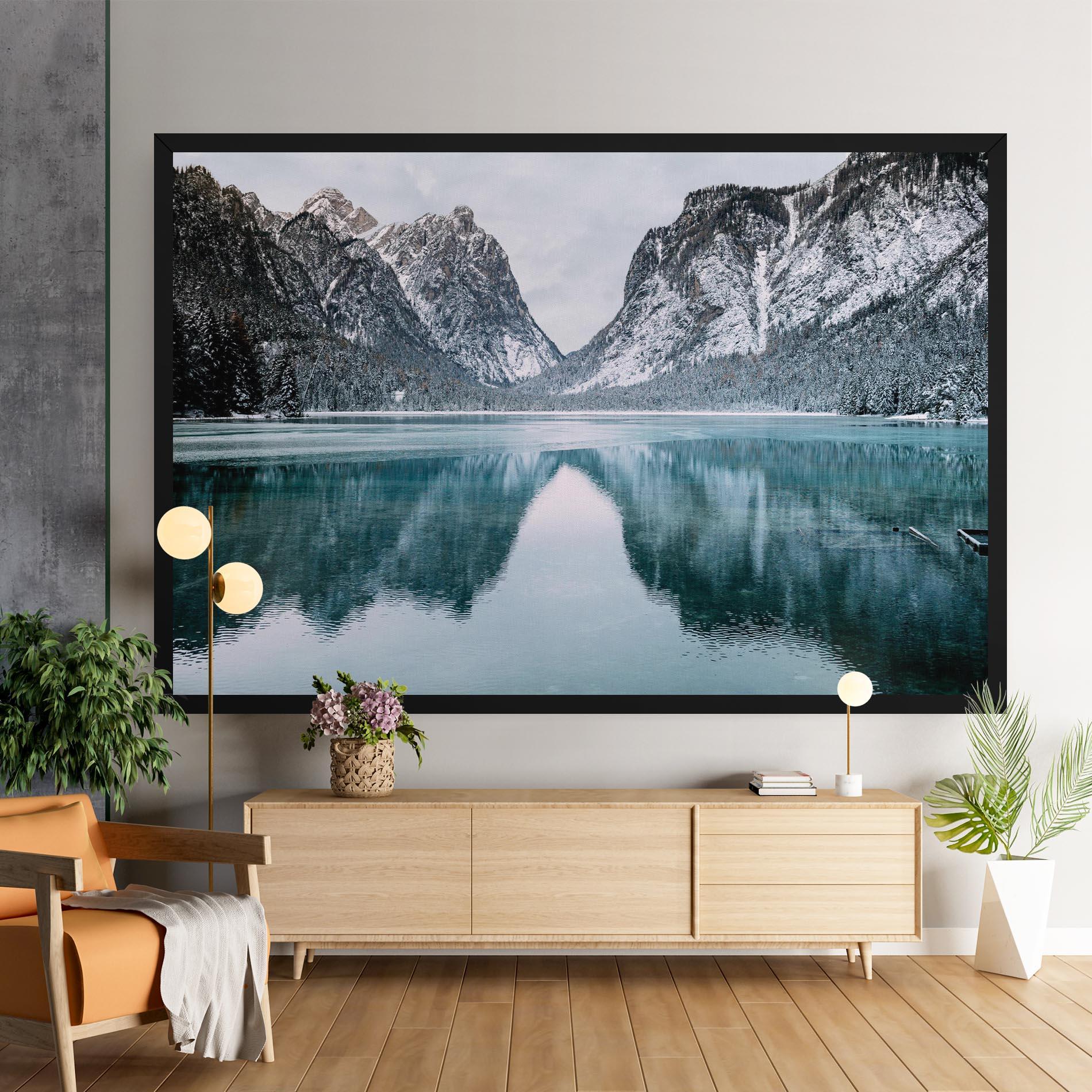 Картина на платно Lake Reflection Mountain mockup 9
