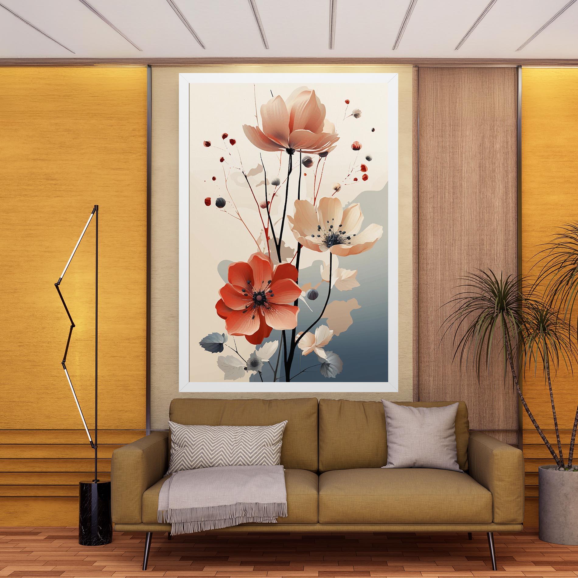 Картина на платно Cream Flower Nature mockup 9