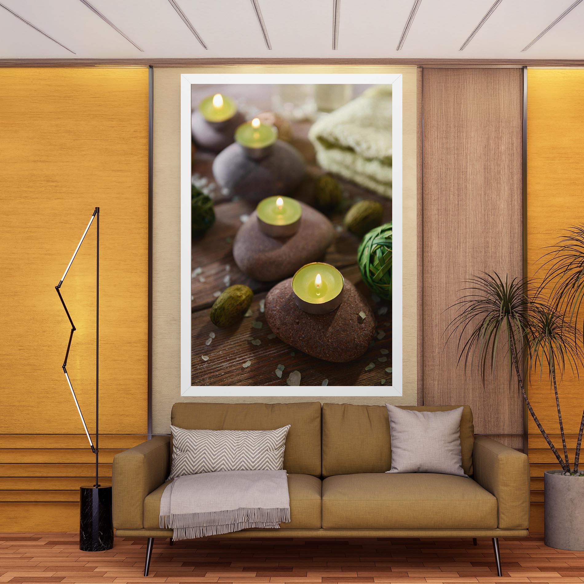Картина на платно Green Candles Spa mockup 9