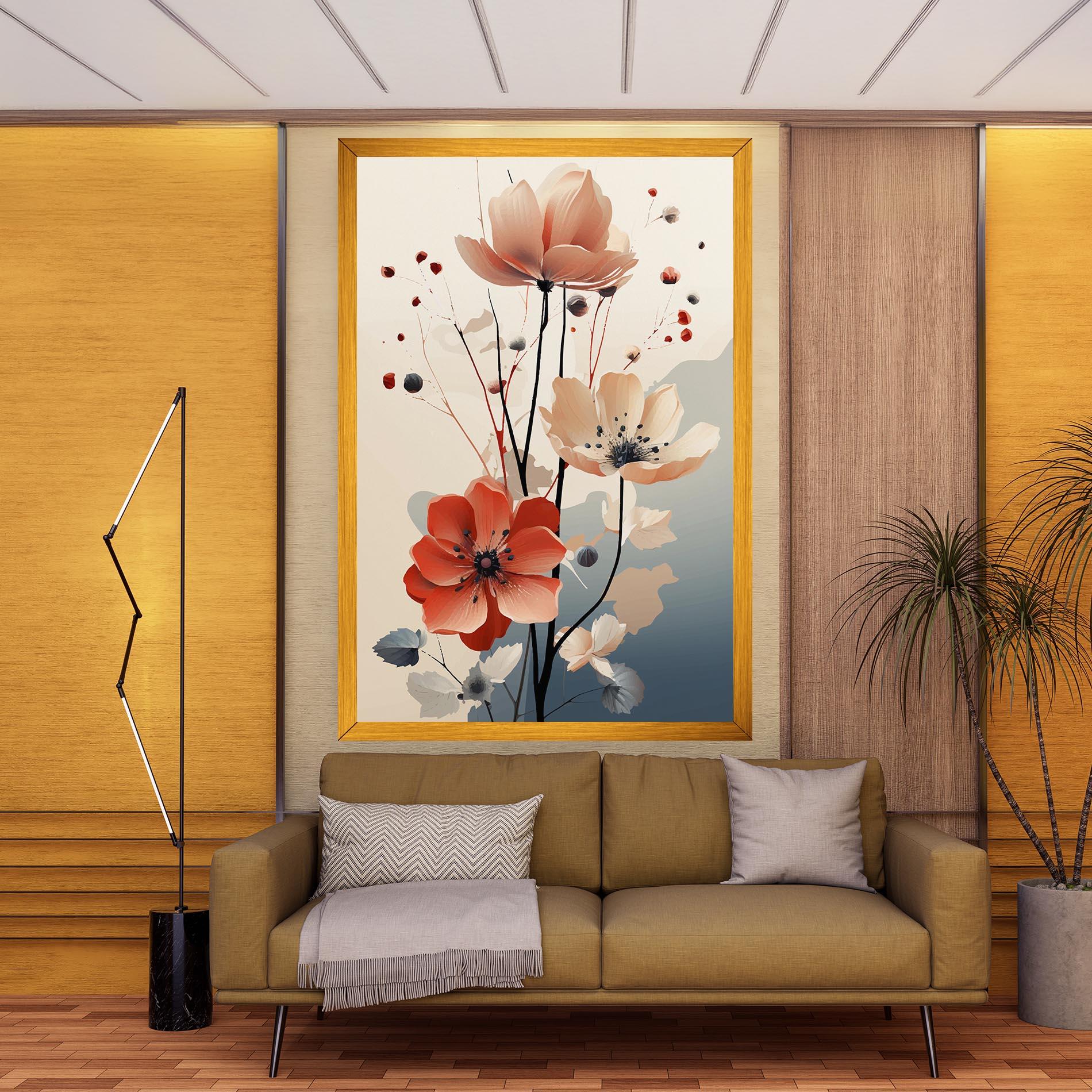 Картина на платно Cream Flower Nature mockup 9