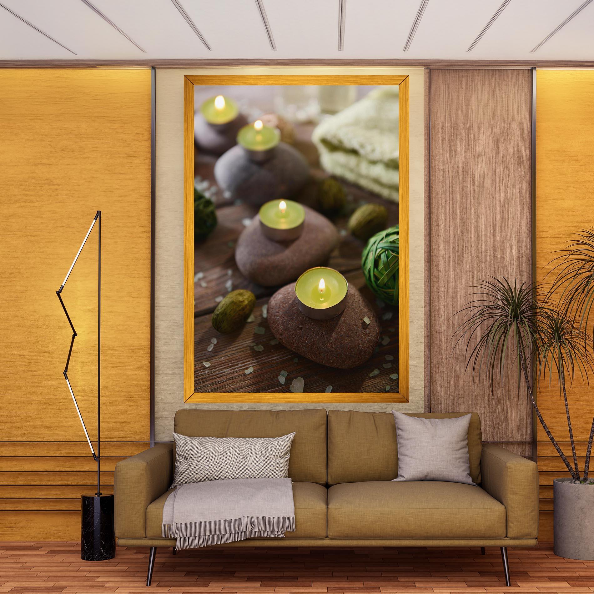 Картина на платно Green Candles Spa mockup 9